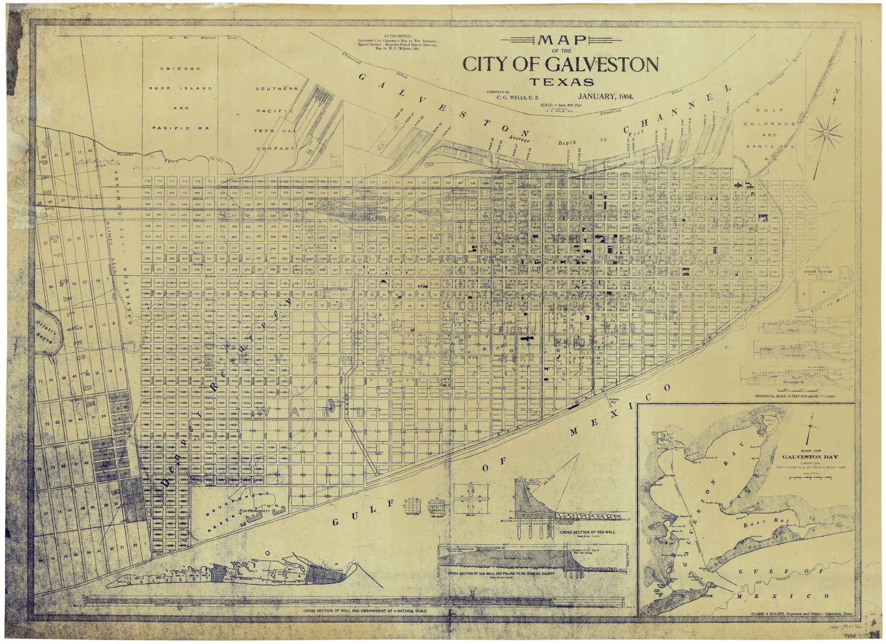 73629, Map of the City of Galveston, Texas, General Map Collection