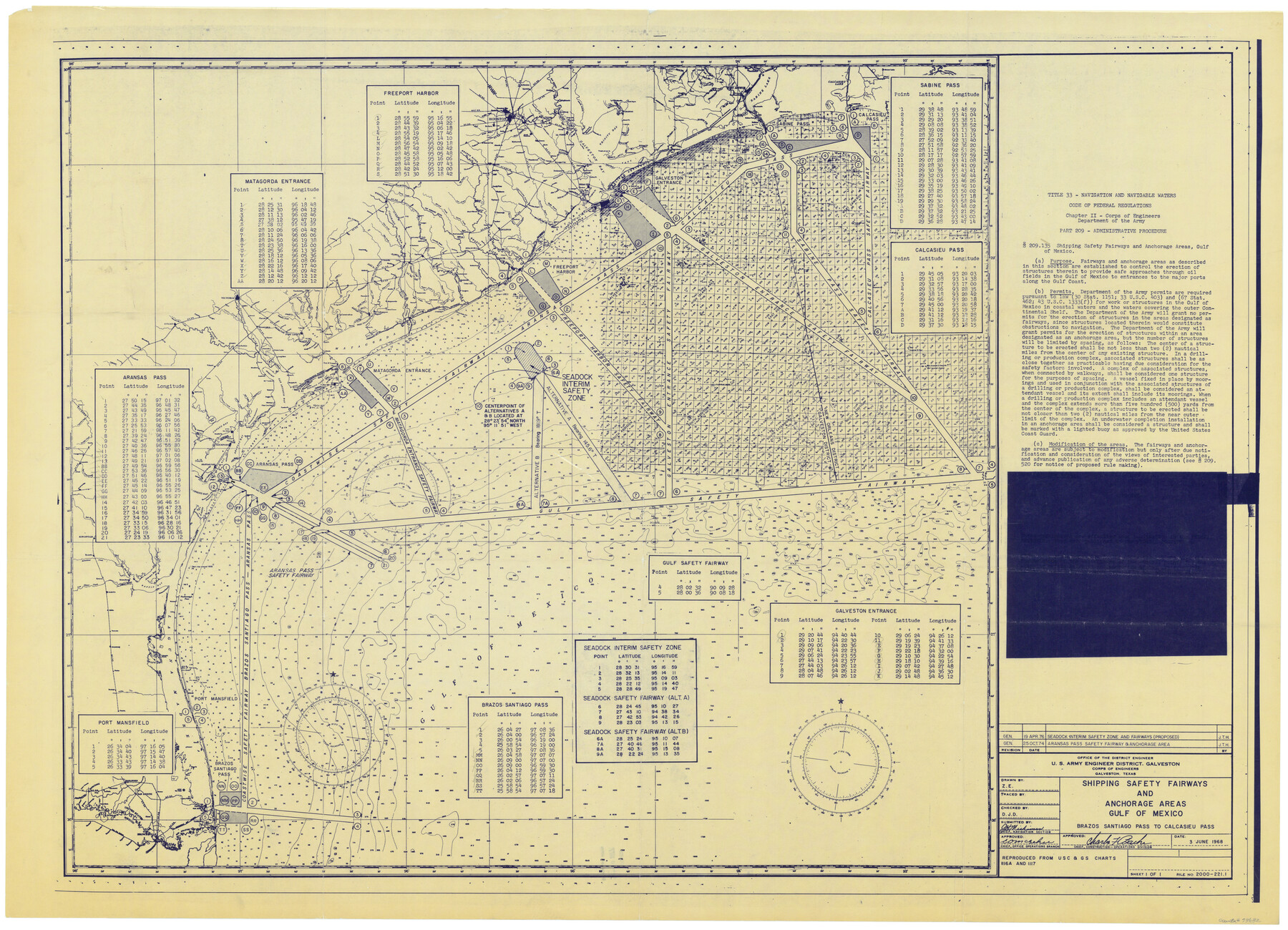 73632, Shipping Safety Fairways and Anchorage Areas, Gulf of Mexico - Brazos Santiago Pass to Calcasieu Pass, General Map Collection