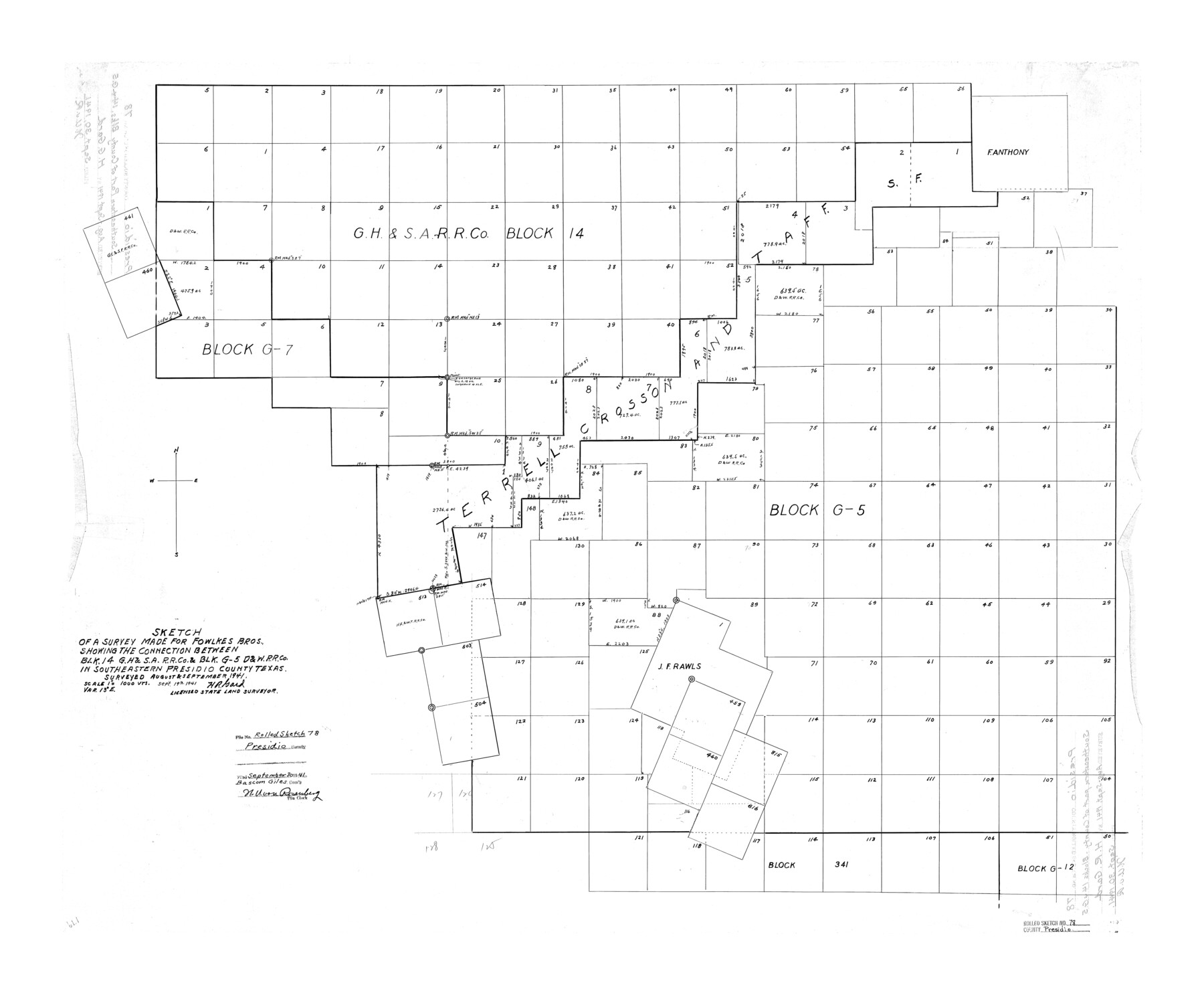 7364, Presidio County Rolled Sketch 78, General Map Collection