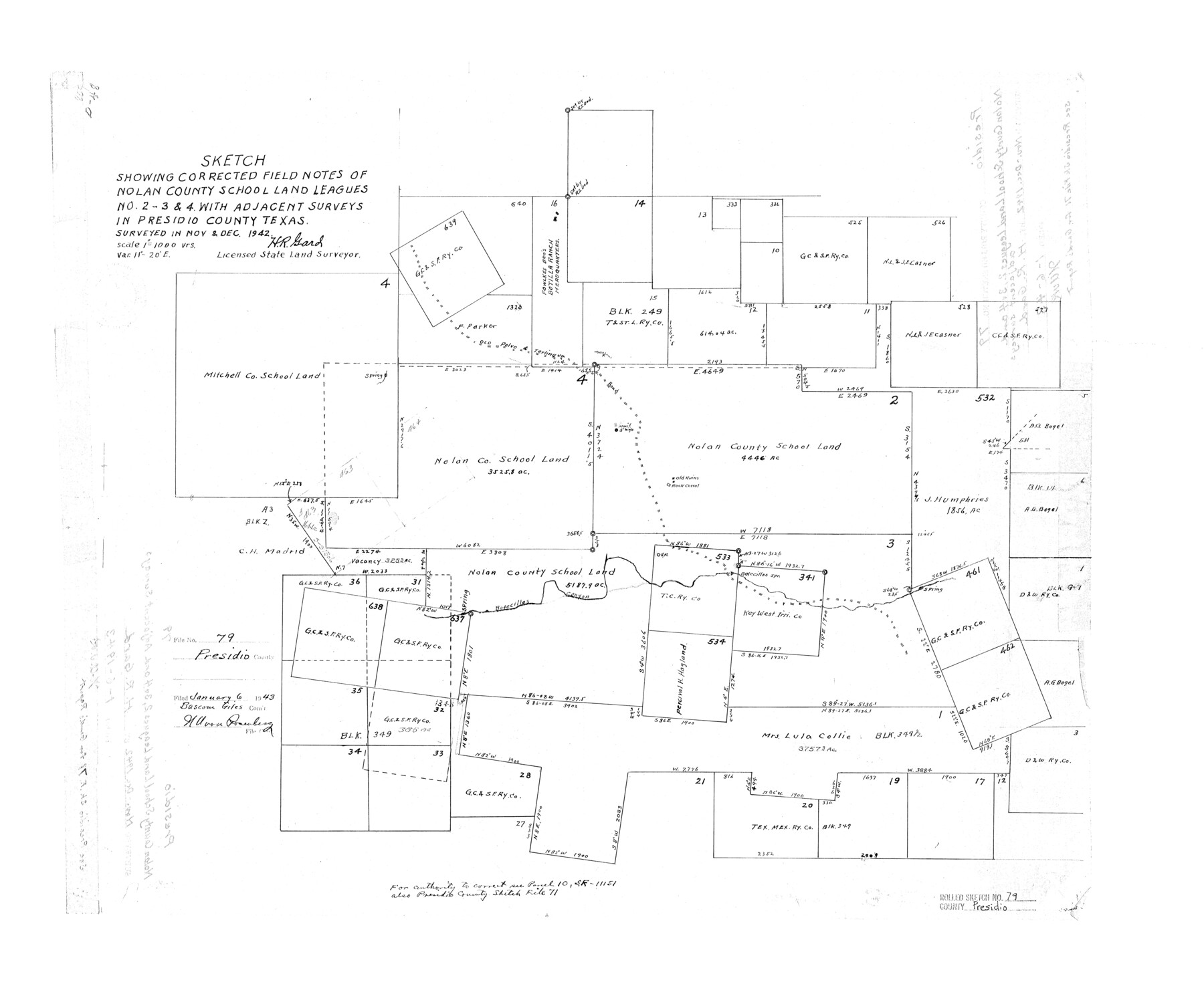 7365, Presidio County Rolled Sketch 79, General Map Collection