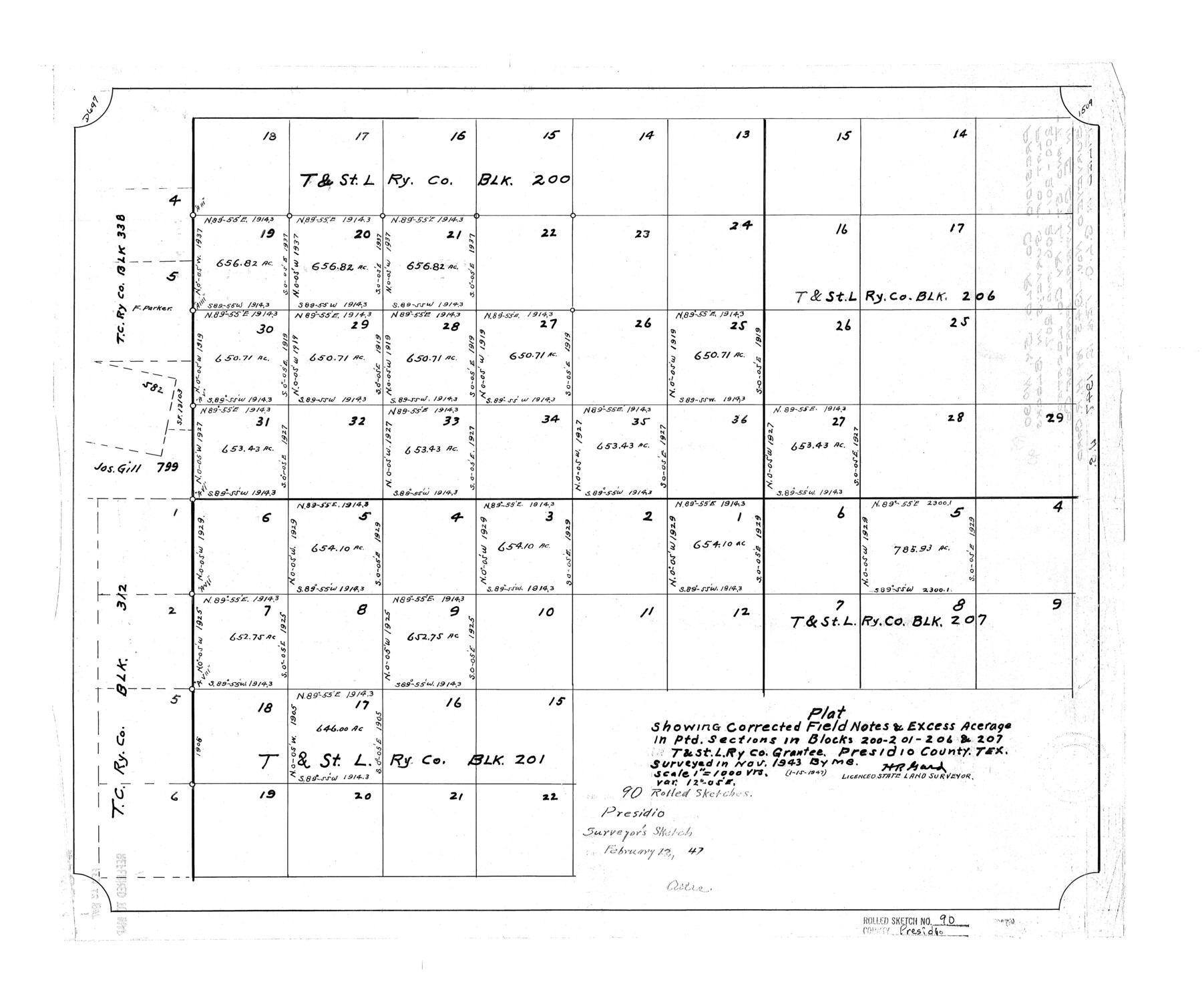 7375, Presidio County Rolled Sketch 90, General Map Collection