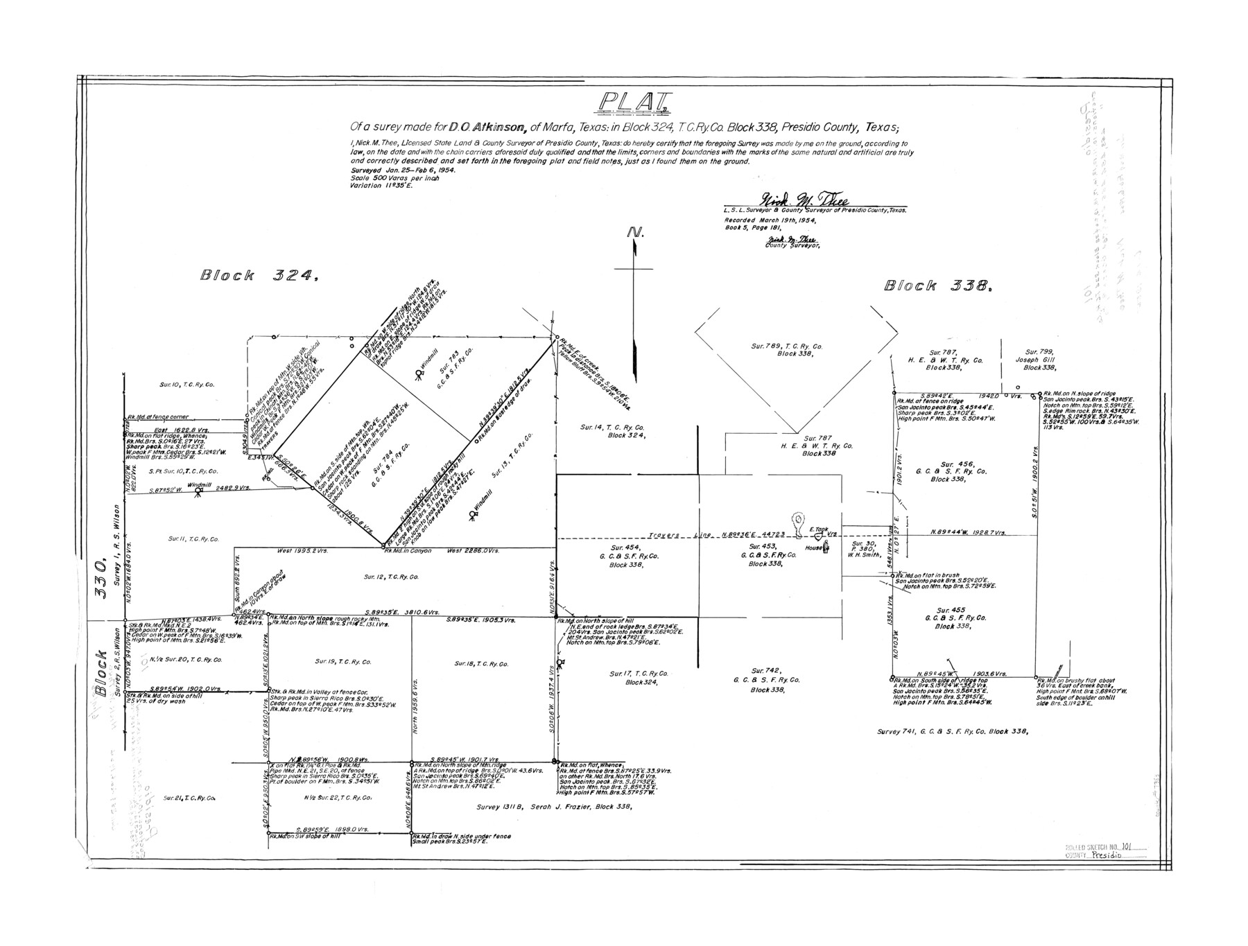 7383, Presidio County Rolled Sketch 101, General Map Collection