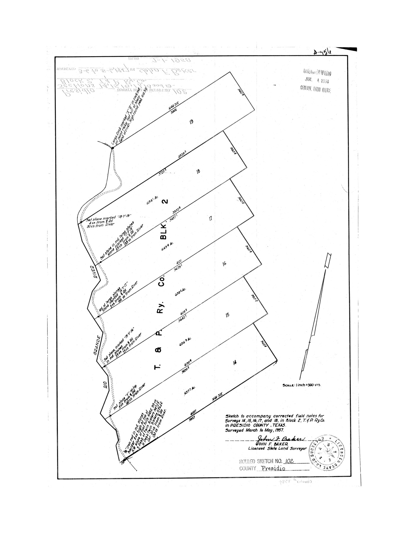 7384, Presidio County Rolled Sketch 102, General Map Collection