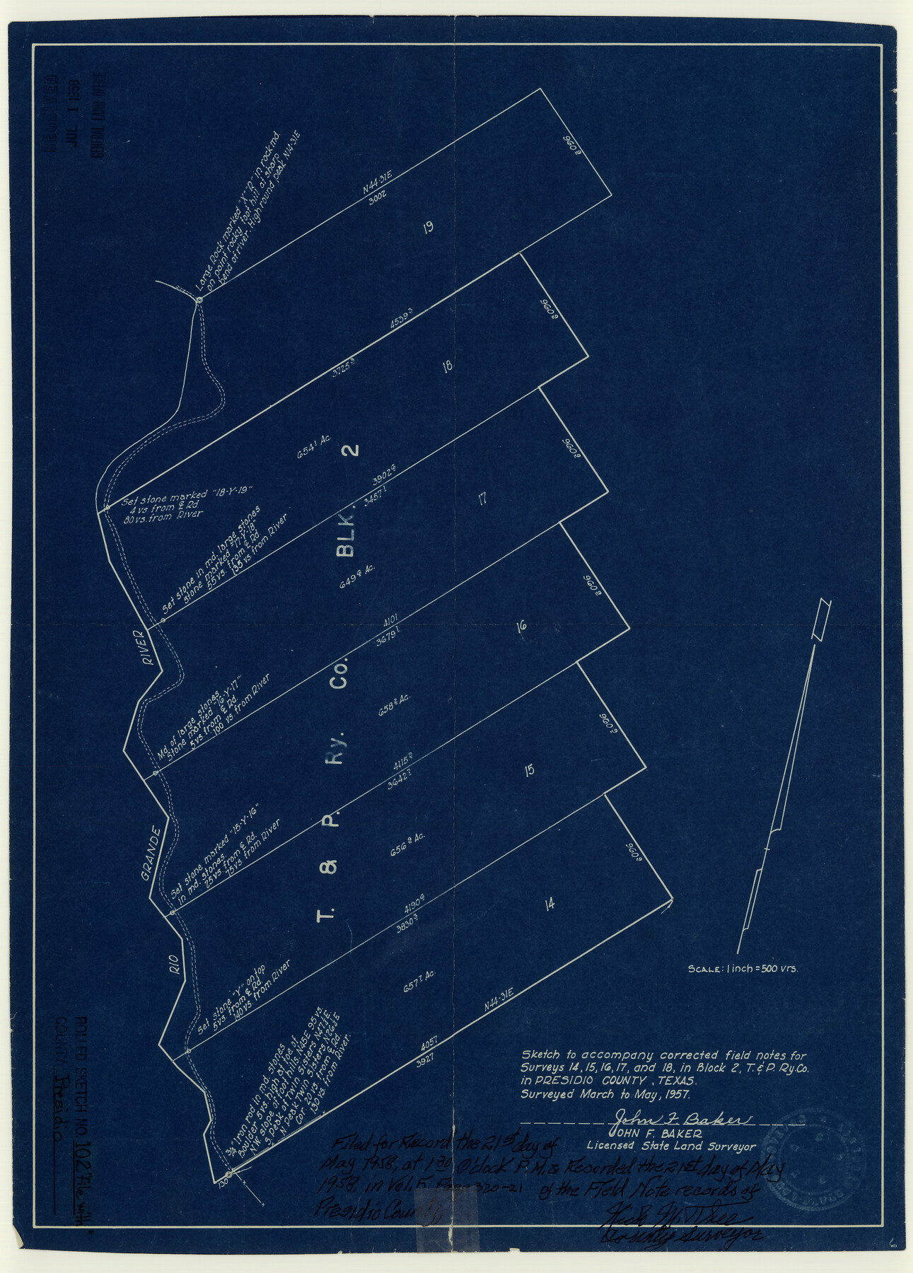 7385, Presidio County Rolled Sketch 102, General Map Collection