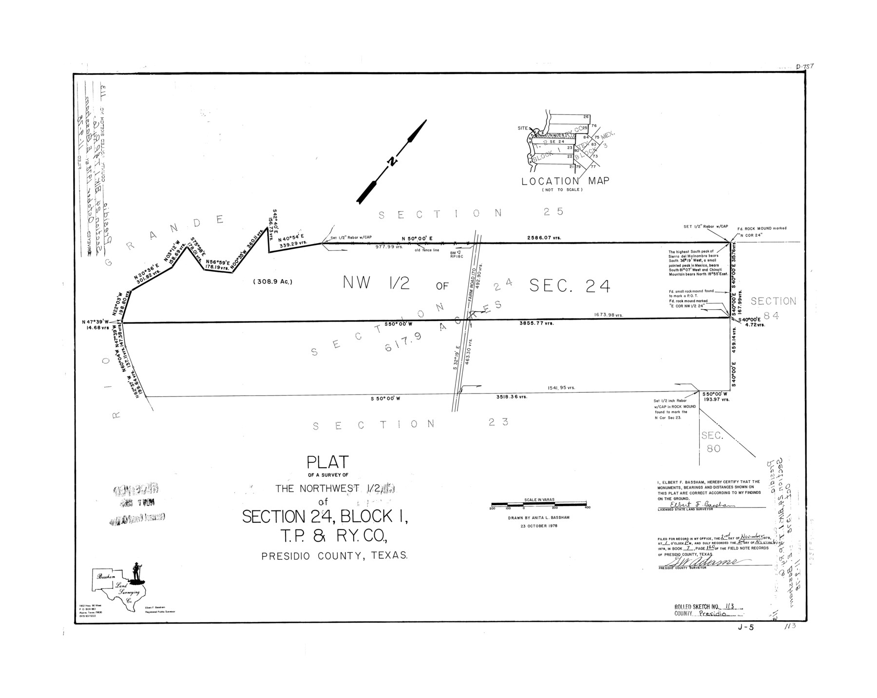 7389, Presidio County Rolled Sketch 113, General Map Collection