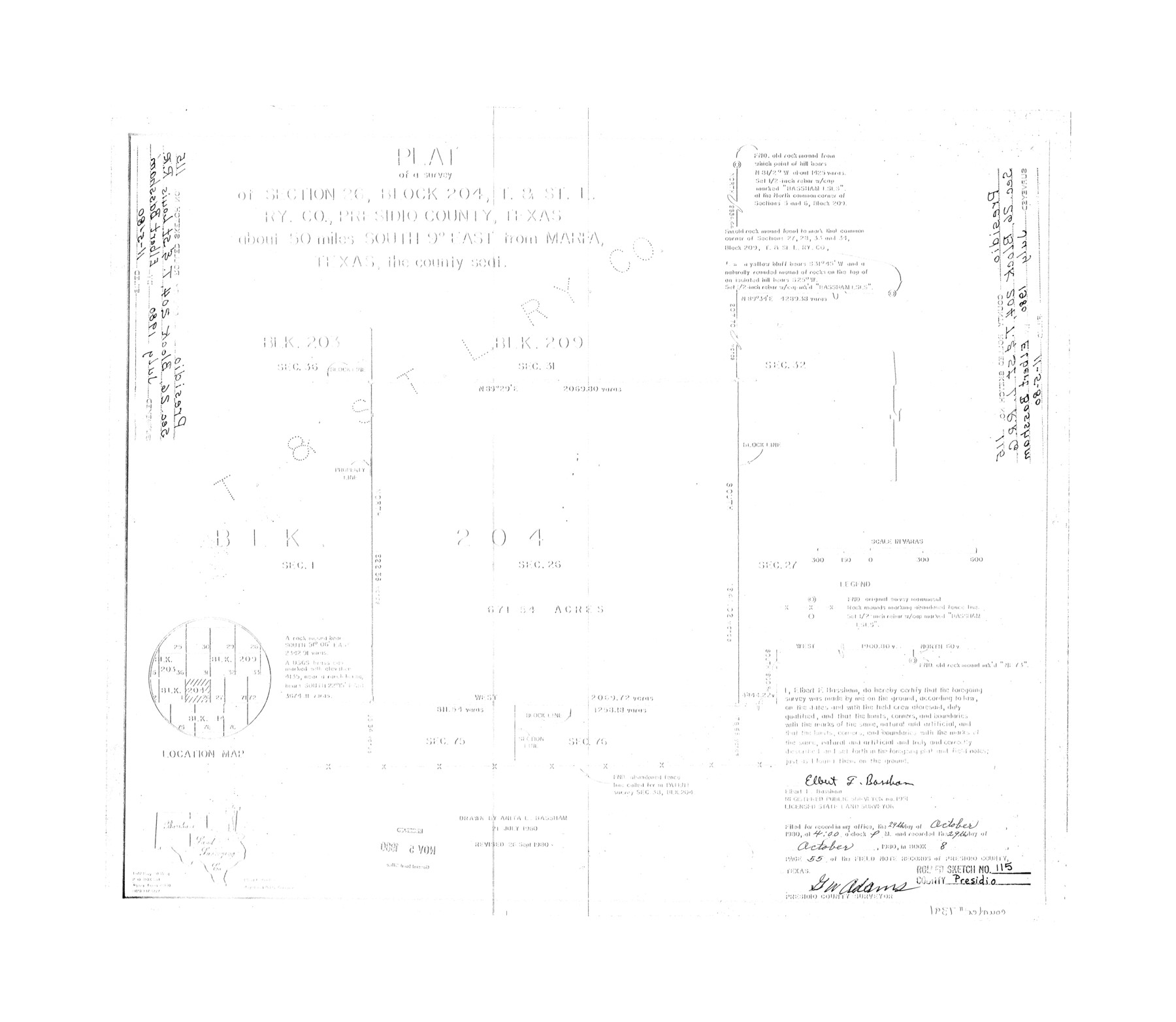 7391, Presidio County Rolled Sketch 115, General Map Collection