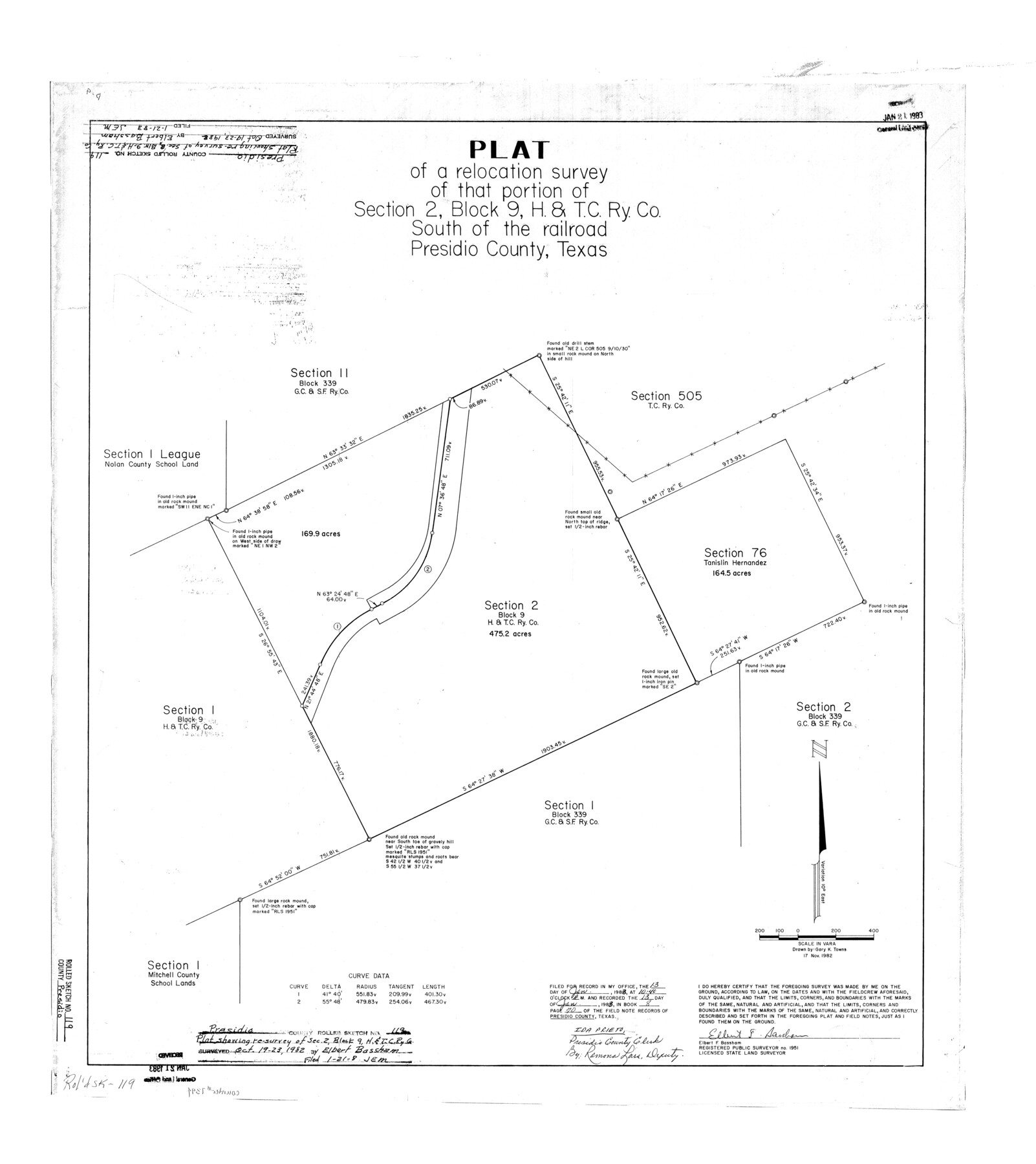 7394, Presidio County Rolled Sketch 119, General Map Collection