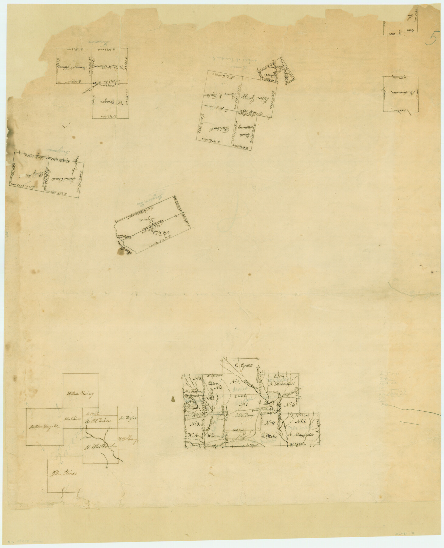 74, [Surveys along the Red River, Bois d'Arc Creek, Duck Creek, and Choctaw Bayou made under G.W. Smyth, Commissioner], General Map Collection