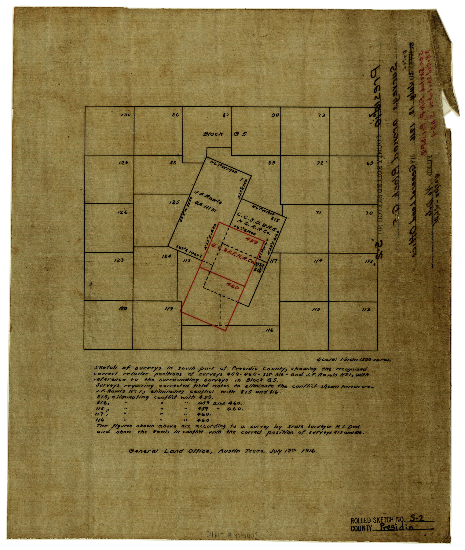7415, Presidio County Rolled Sketch S2, General Map Collection
