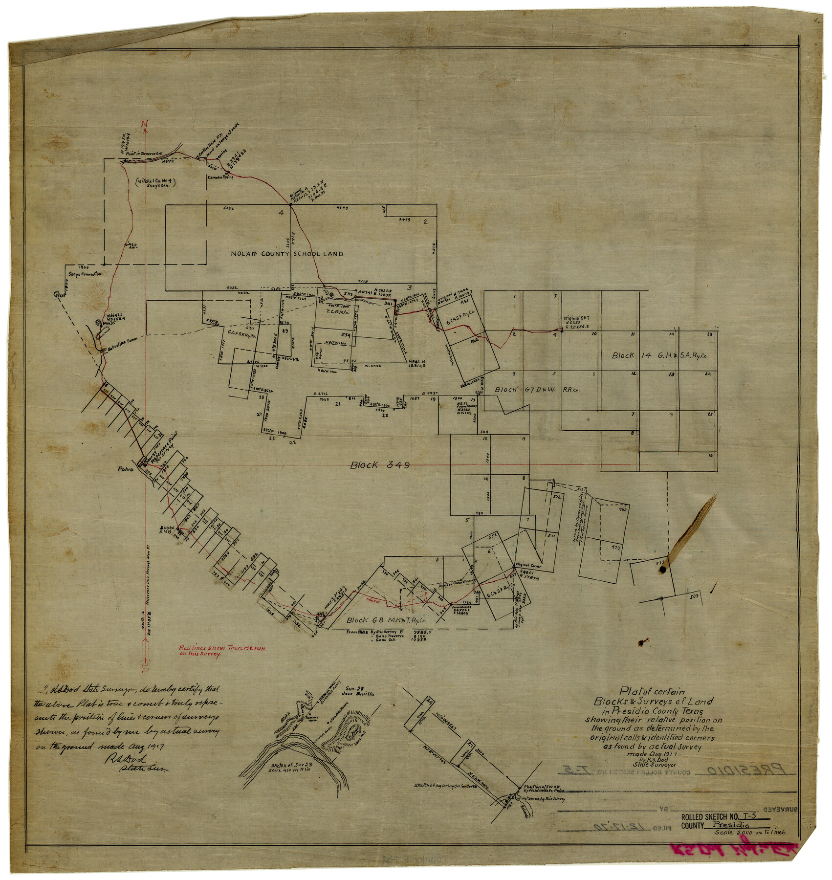 7419, Presidio County Rolled Sketch T-5, General Map Collection
