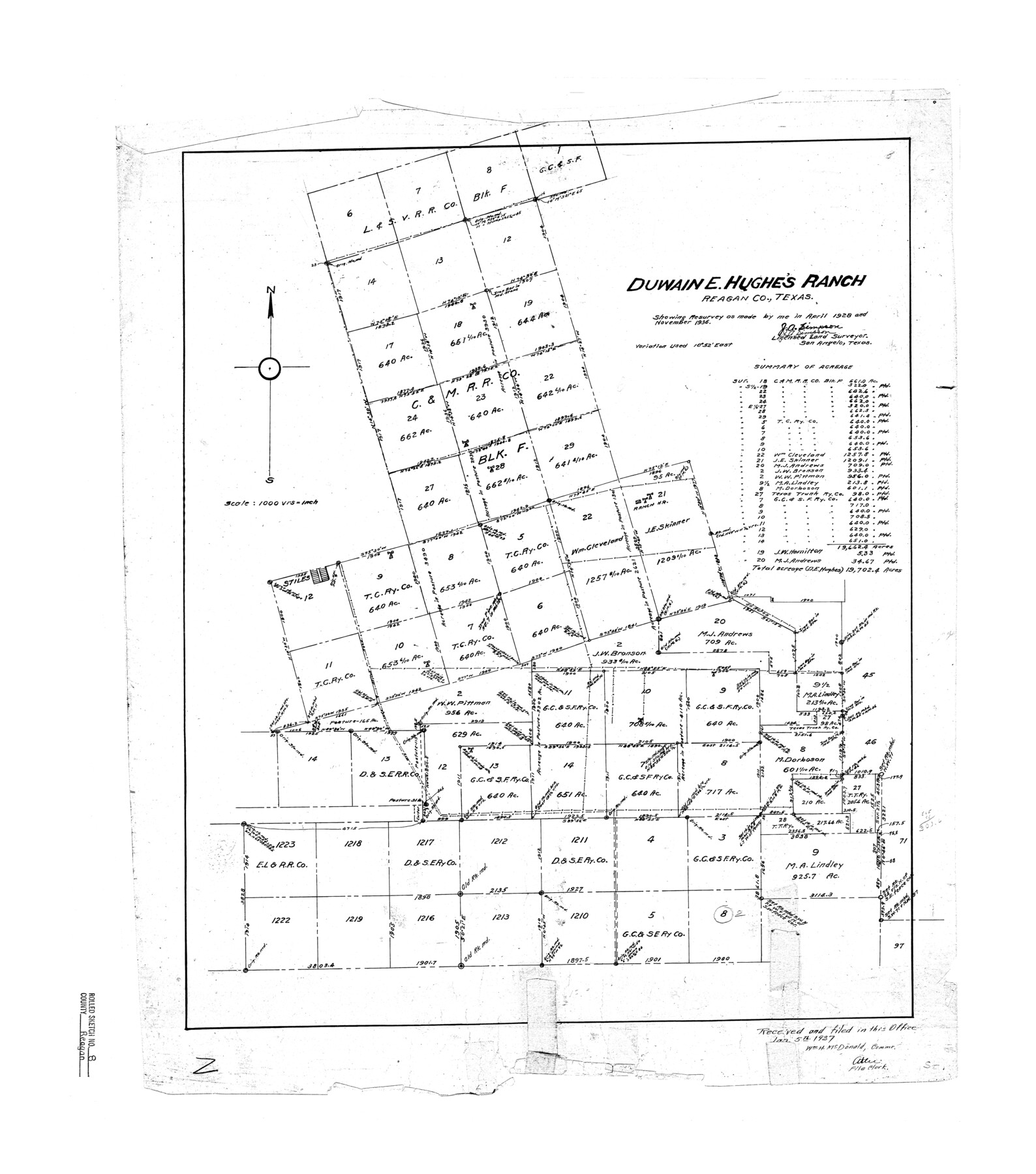 7436, Reagan County Rolled Sketch 8, General Map Collection