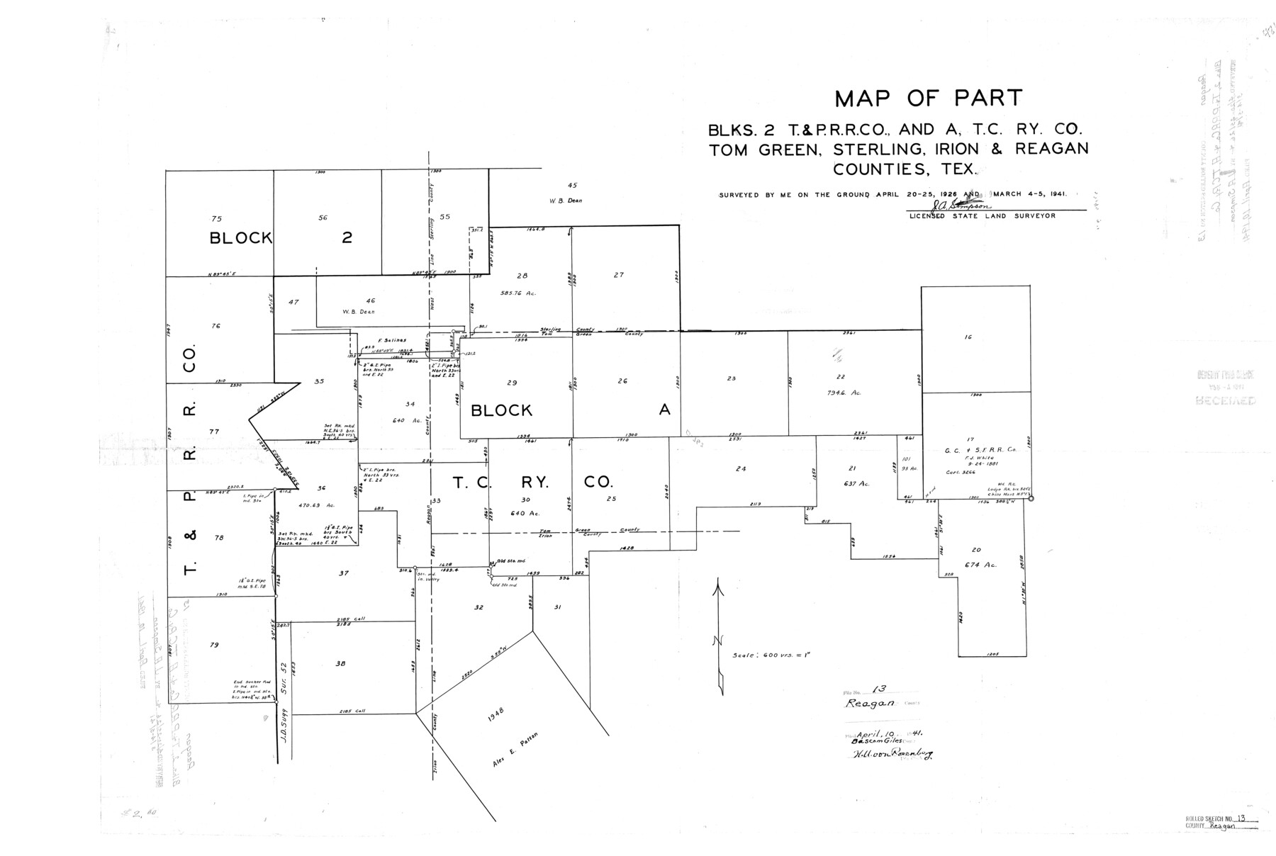 7441, Reagan County Rolled Sketch 13, General Map Collection