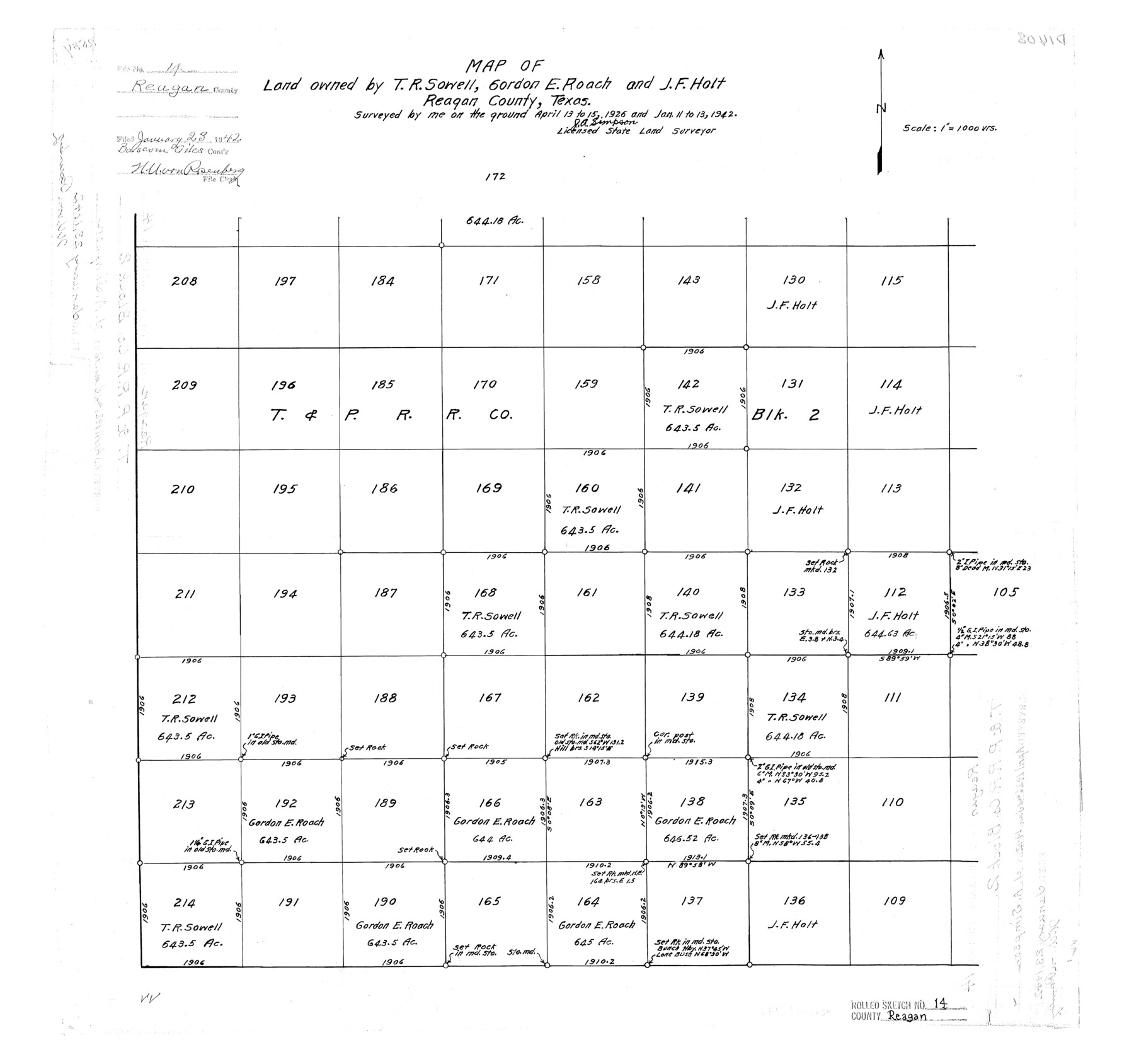 7442, Reagan County Rolled Sketch 14, General Map Collection