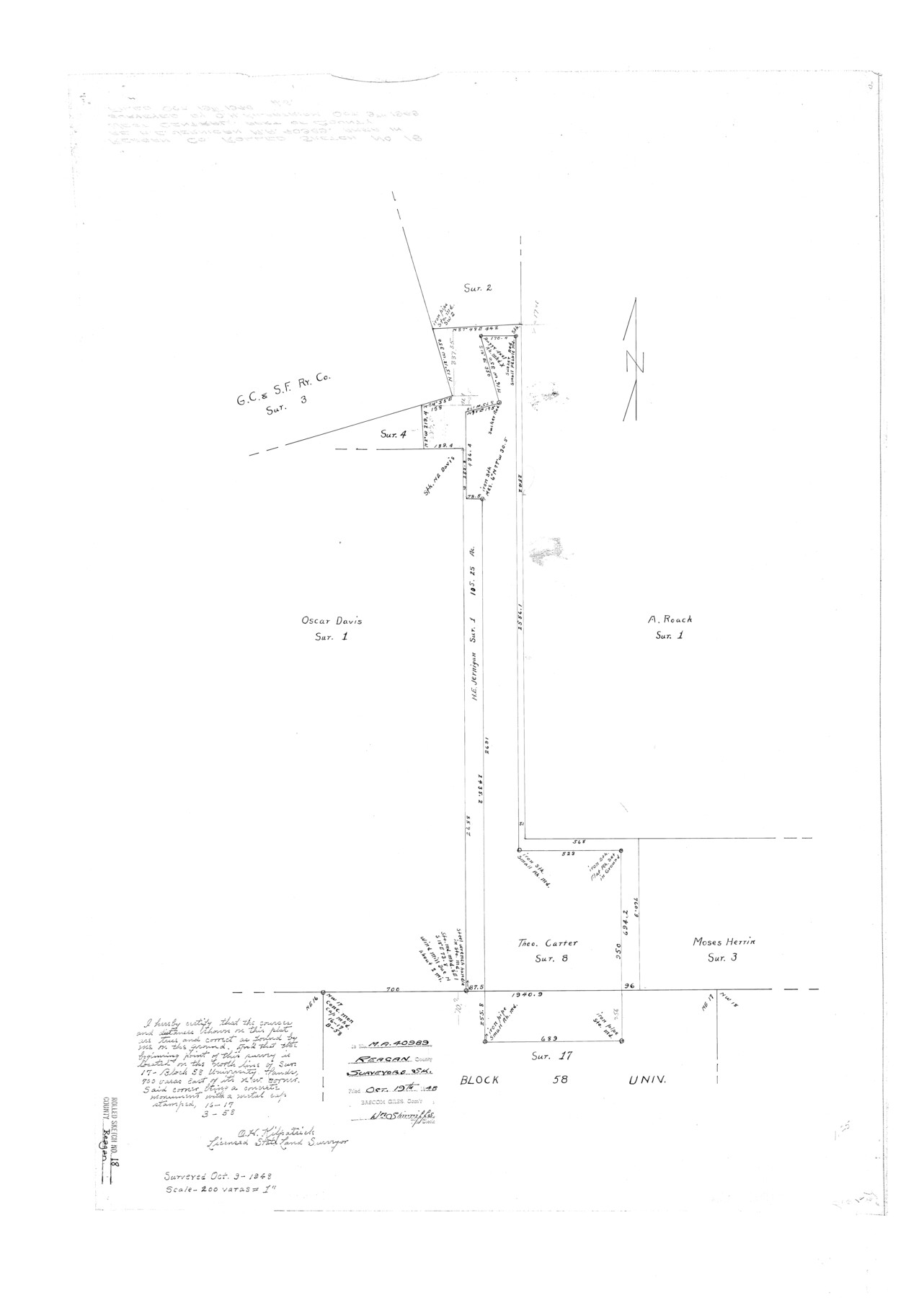 7444, Reagan County Rolled Sketch 18, General Map Collection