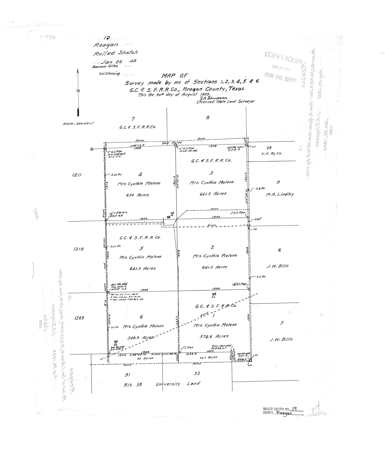 7445, Reagan County Rolled Sketch 19, General Map Collection