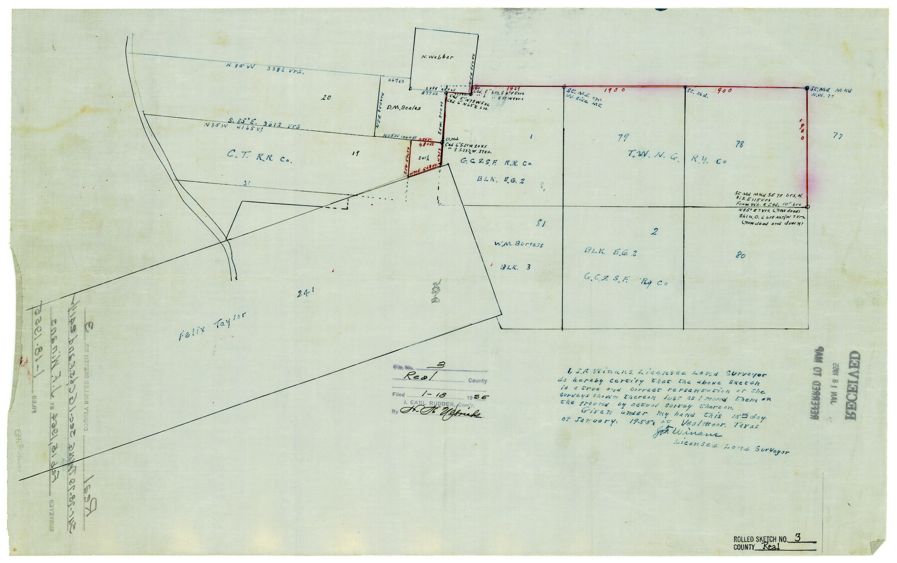 7453, Real County Rolled Sketch 3, General Map Collection
