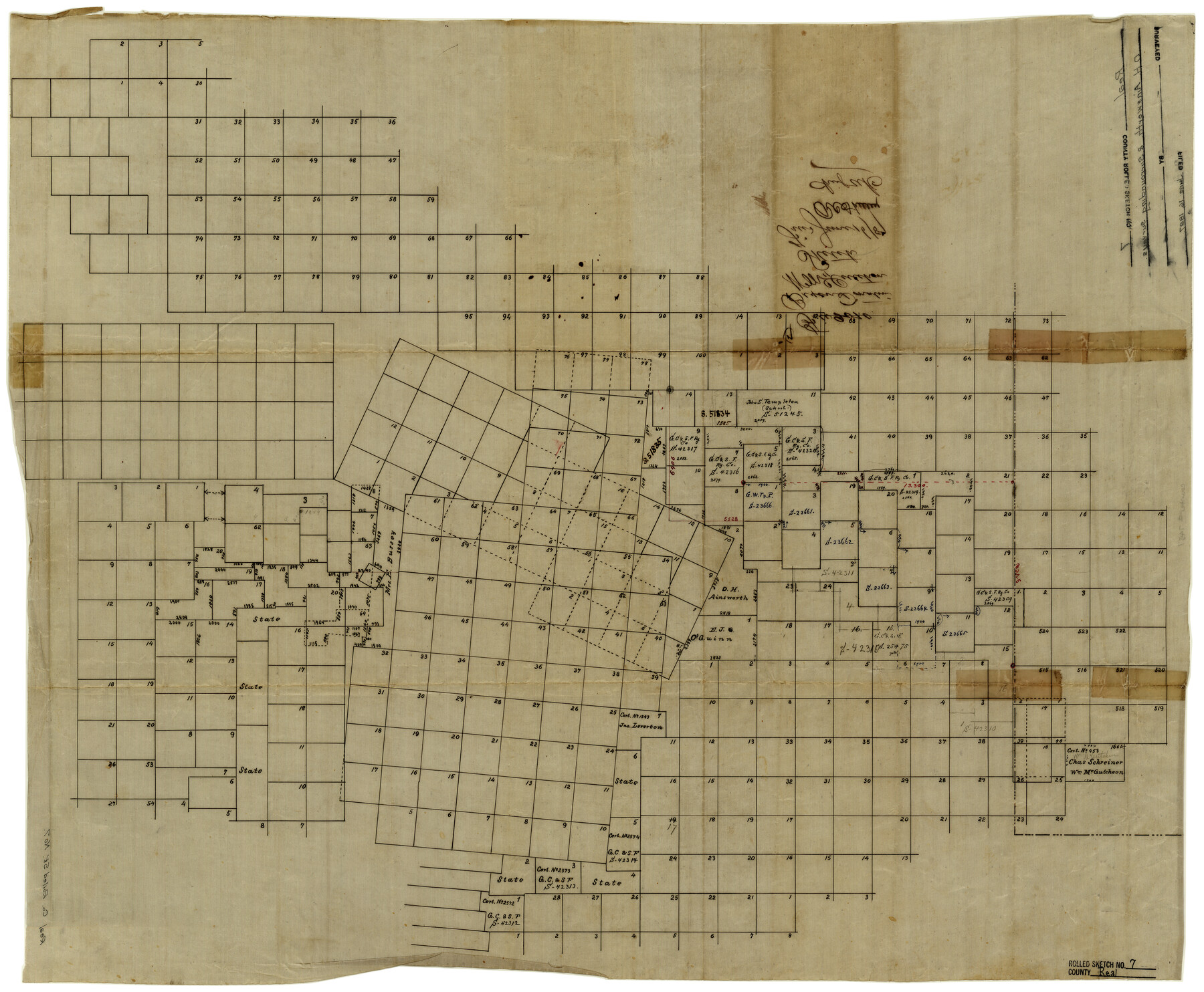 7457, Real County Rolled Sketch 7, General Map Collection
