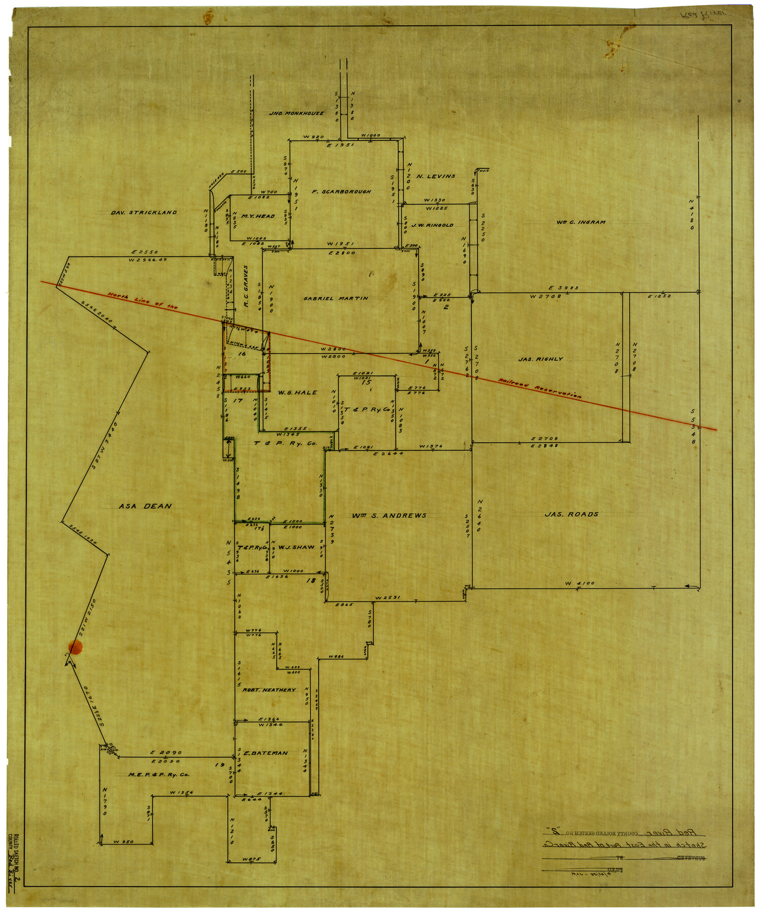 7471, Red River County Rolled Sketch 2, General Map Collection
