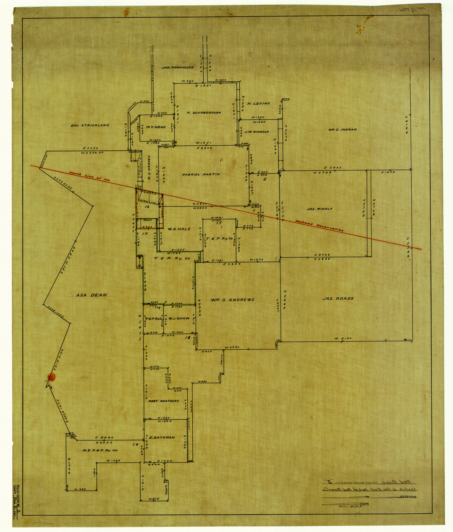 7471, Red River County Rolled Sketch 2, General Map Collection