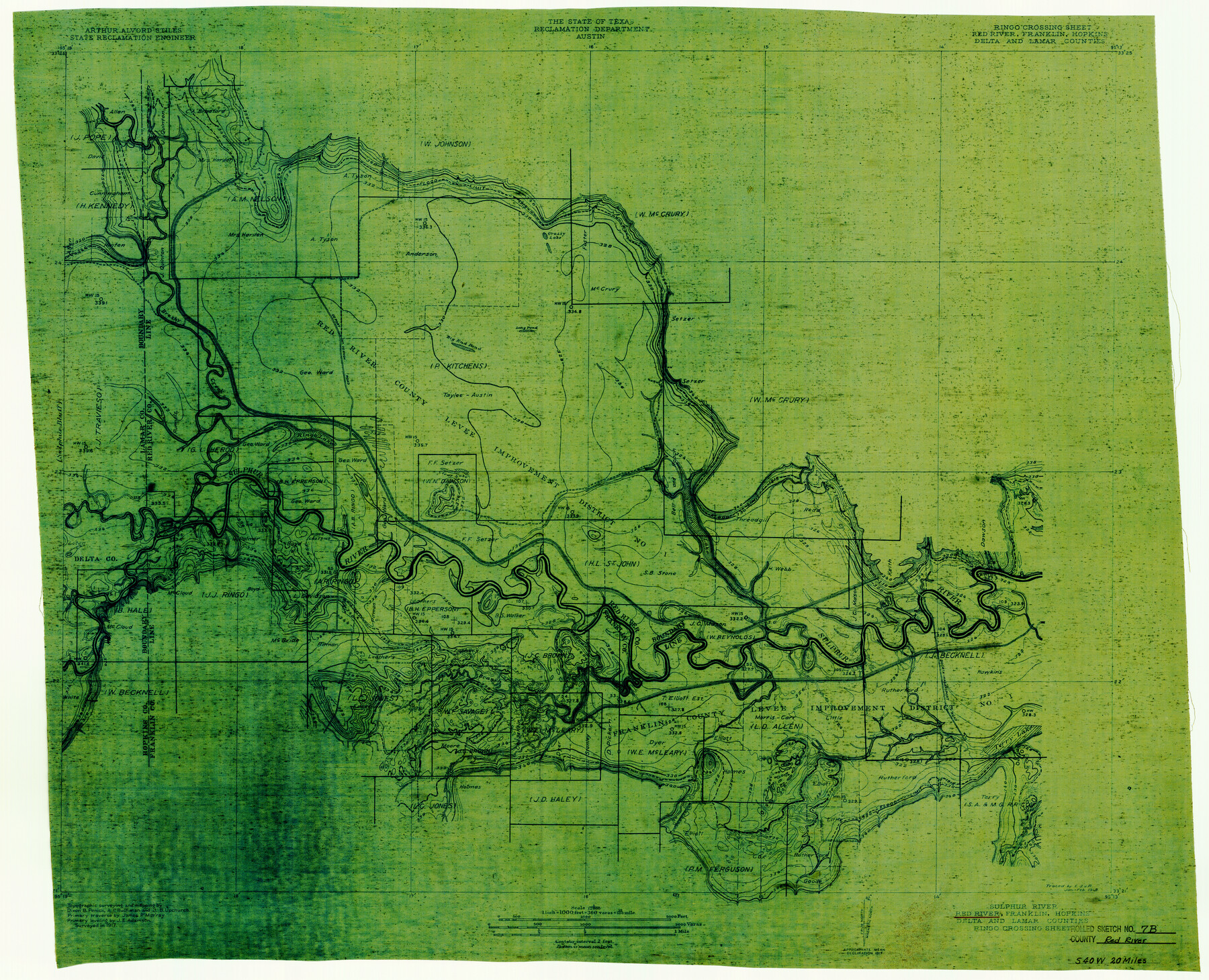 7473, Red River County Rolled Sketch 7B, General Map Collection
