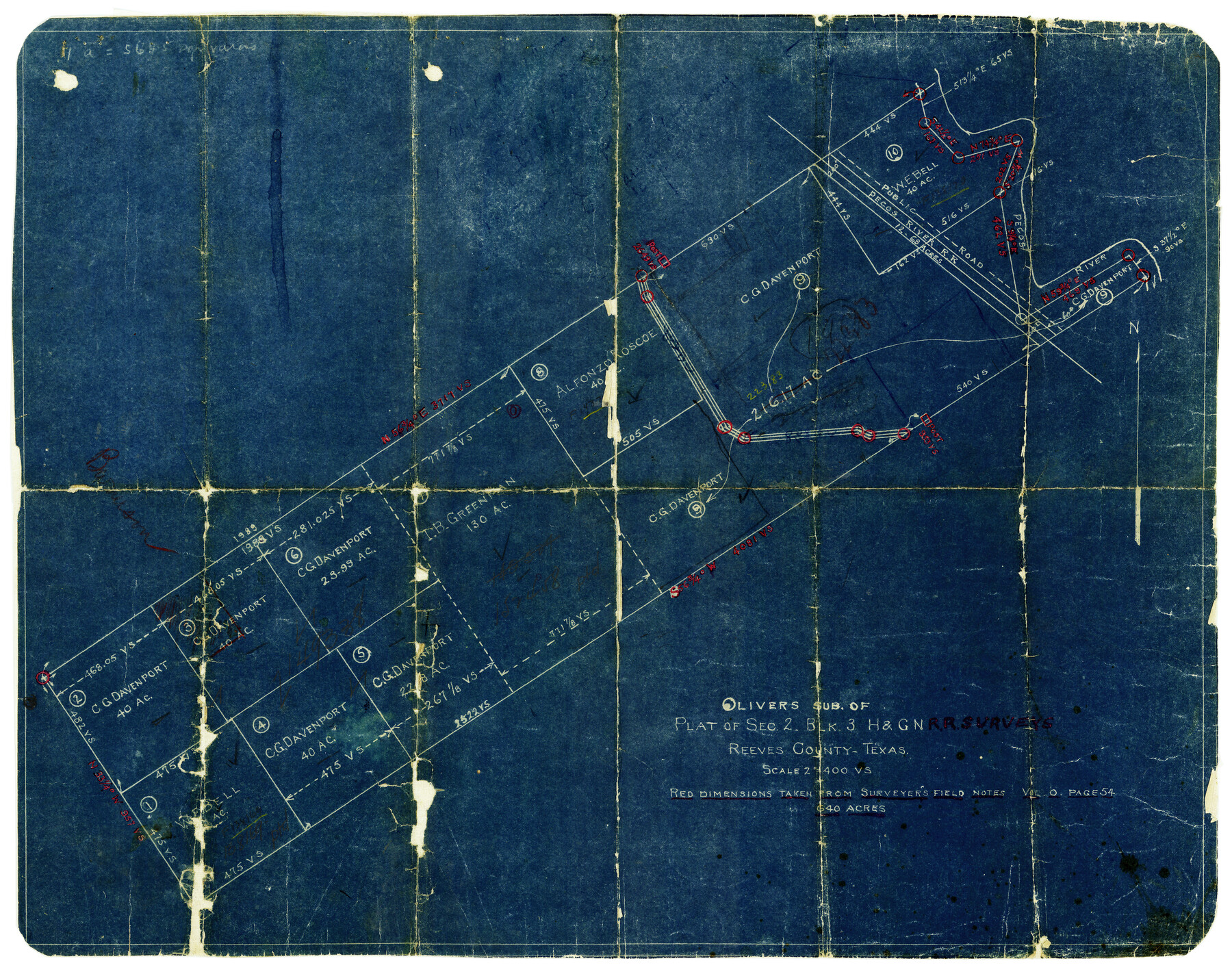 7482, Reeves County Rolled Sketch 14, General Map Collection
