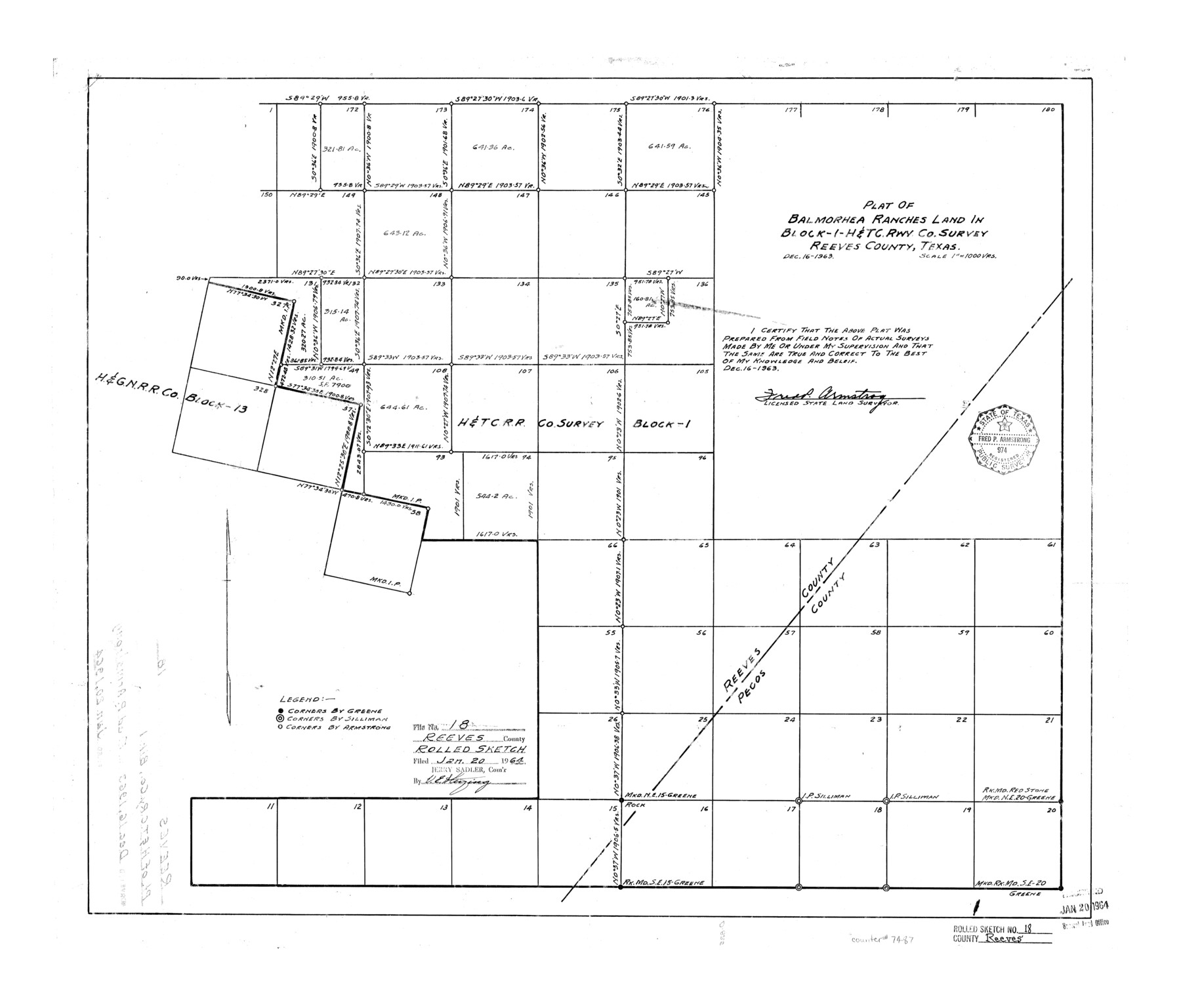 7487, Reeves County Rolled Sketch 18, General Map Collection