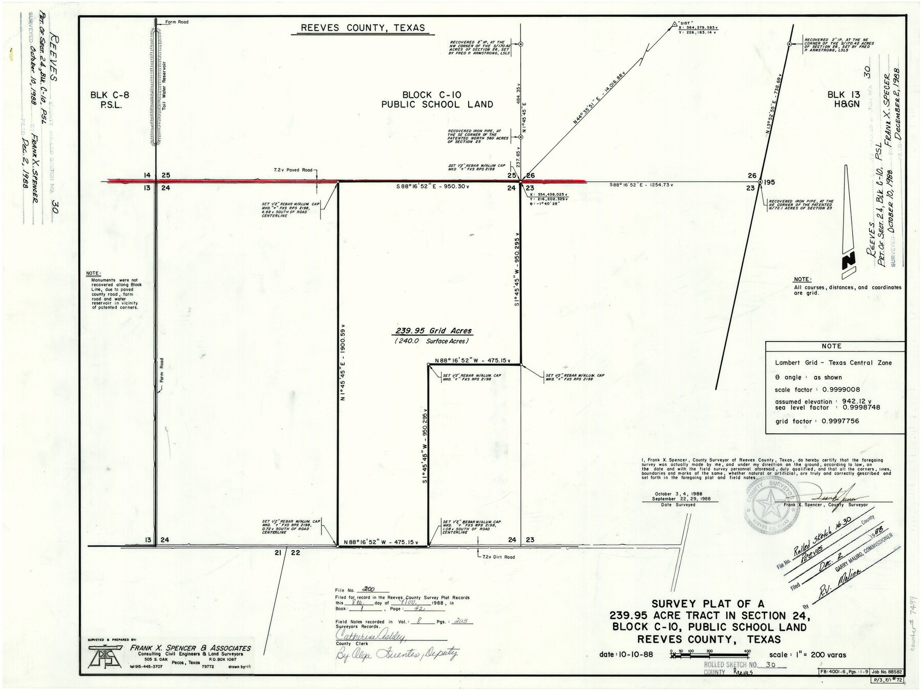 7499, Reeves County Rolled Sketch 30, General Map Collection
