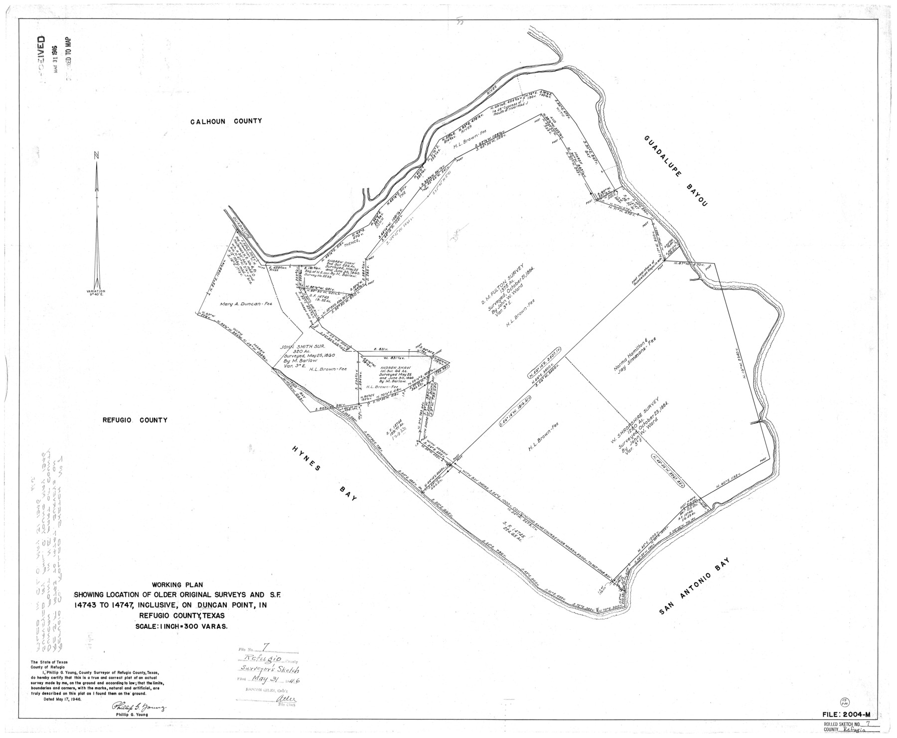 7508, Refugio County Rolled Sketch 7, General Map Collection