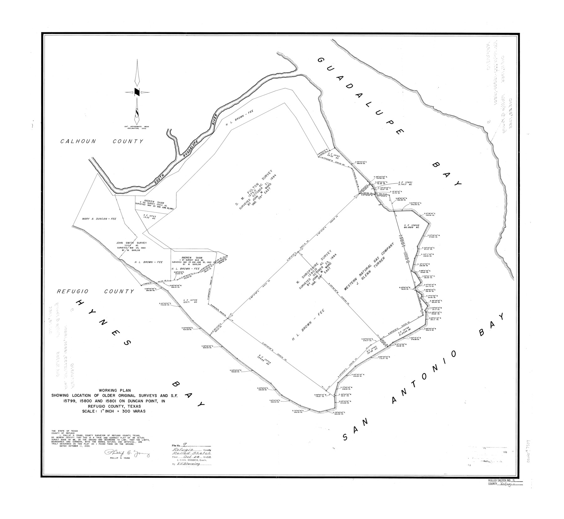 7509, Refugio County Rolled Sketch 9, General Map Collection