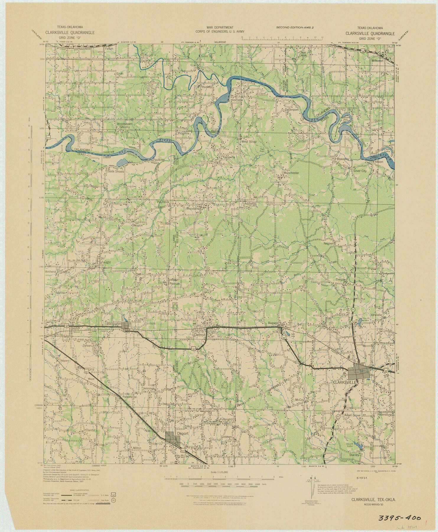 75109, Texas-Oklahoma Clarksville Quadrangle, General Map Collection