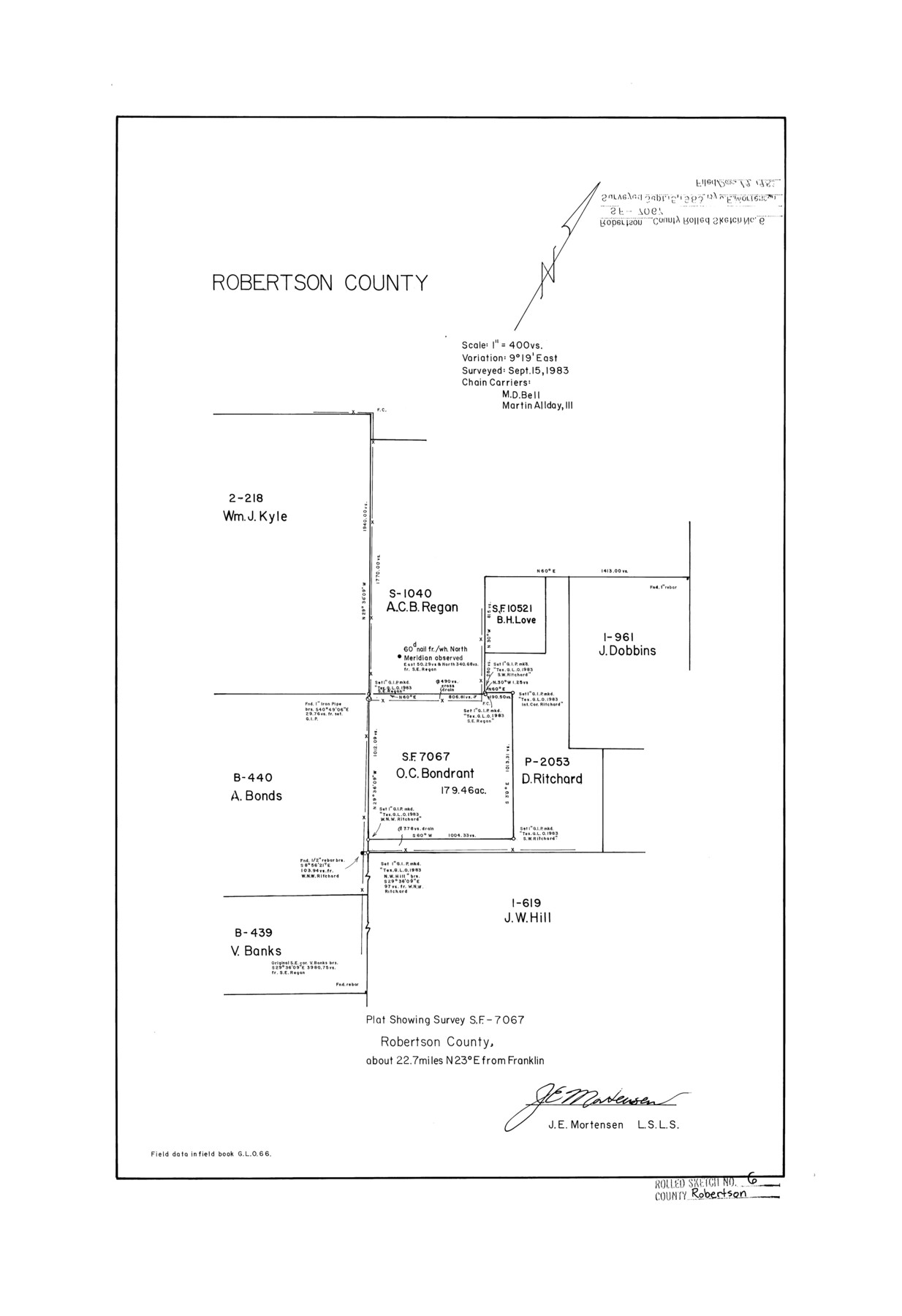 7512, Robertson County Rolled Sketch 6, General Map Collection