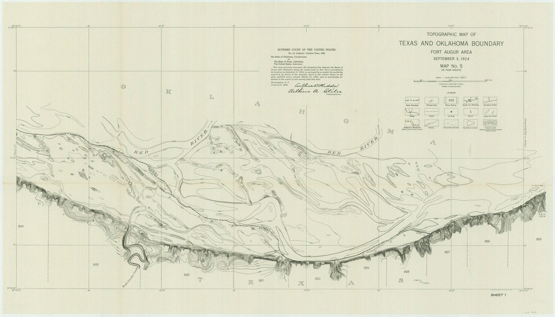 75130, Supreme Court of the United States, October Term, 1924, No. 13, Original - The State of Oklahoma, Complainant vs. The State of Texas, Defendant, The United States, Intervener, General Map Collection