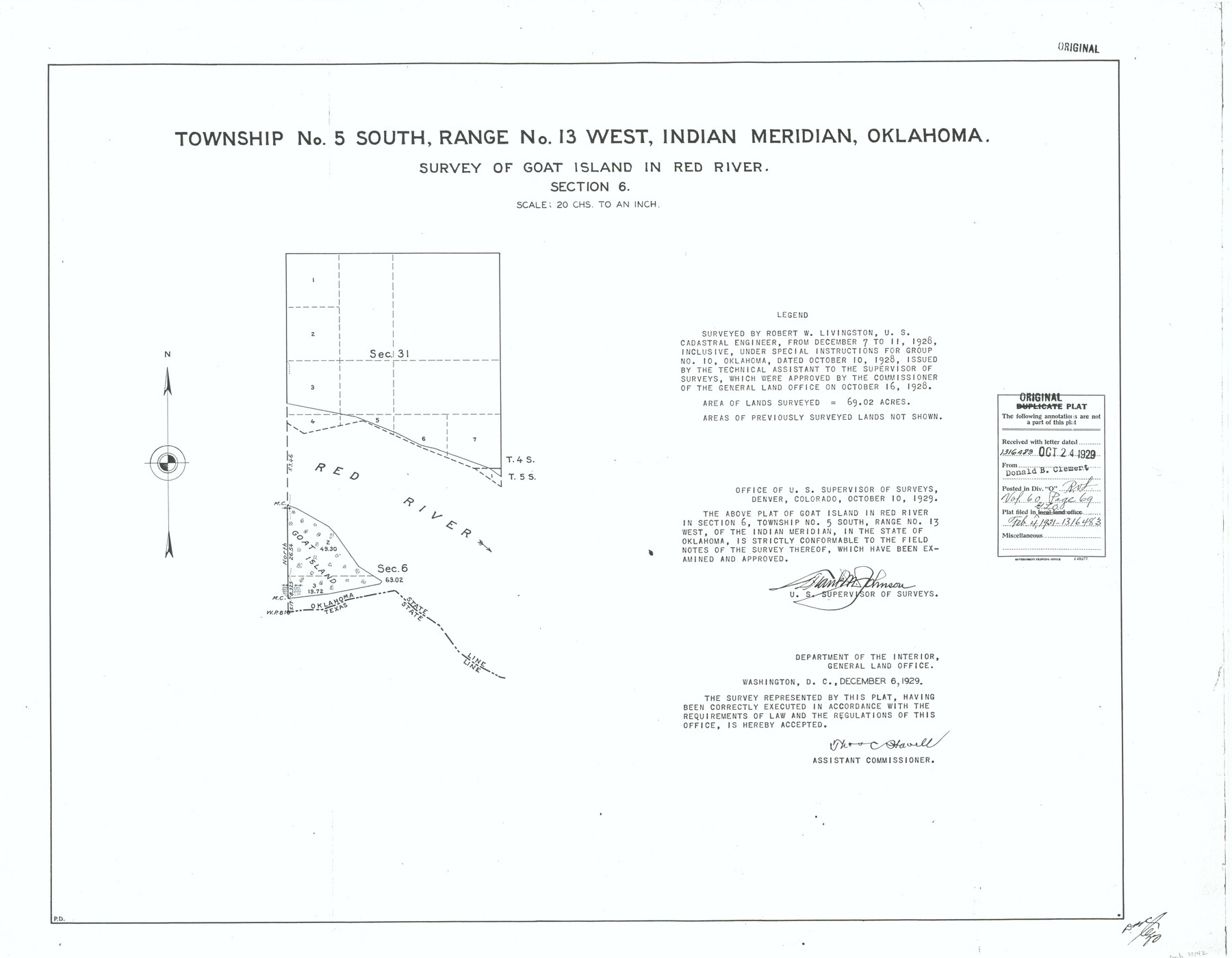 75142, Township No. 5 South, Range No. 13 West, Indian Meridian, Oklahoma, General Map Collection