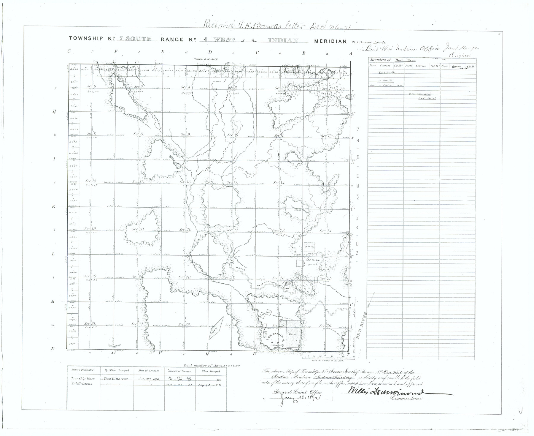 75146, Township No. 7 South Range No. 4 West of the Indian Meridian, Chickasaw Lands, General Map Collection