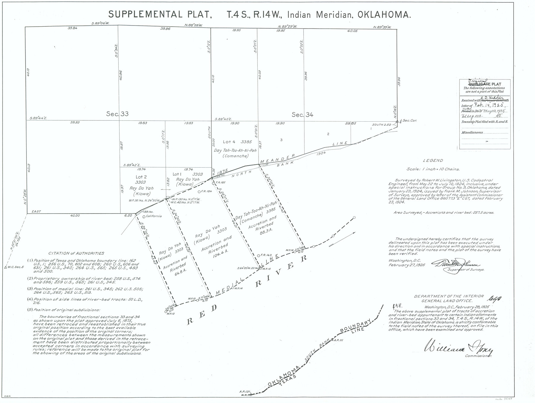 75148, Supplemental Plat, T. 4S., R. 14W., Indian Meridian, Oklahoma, General Map Collection