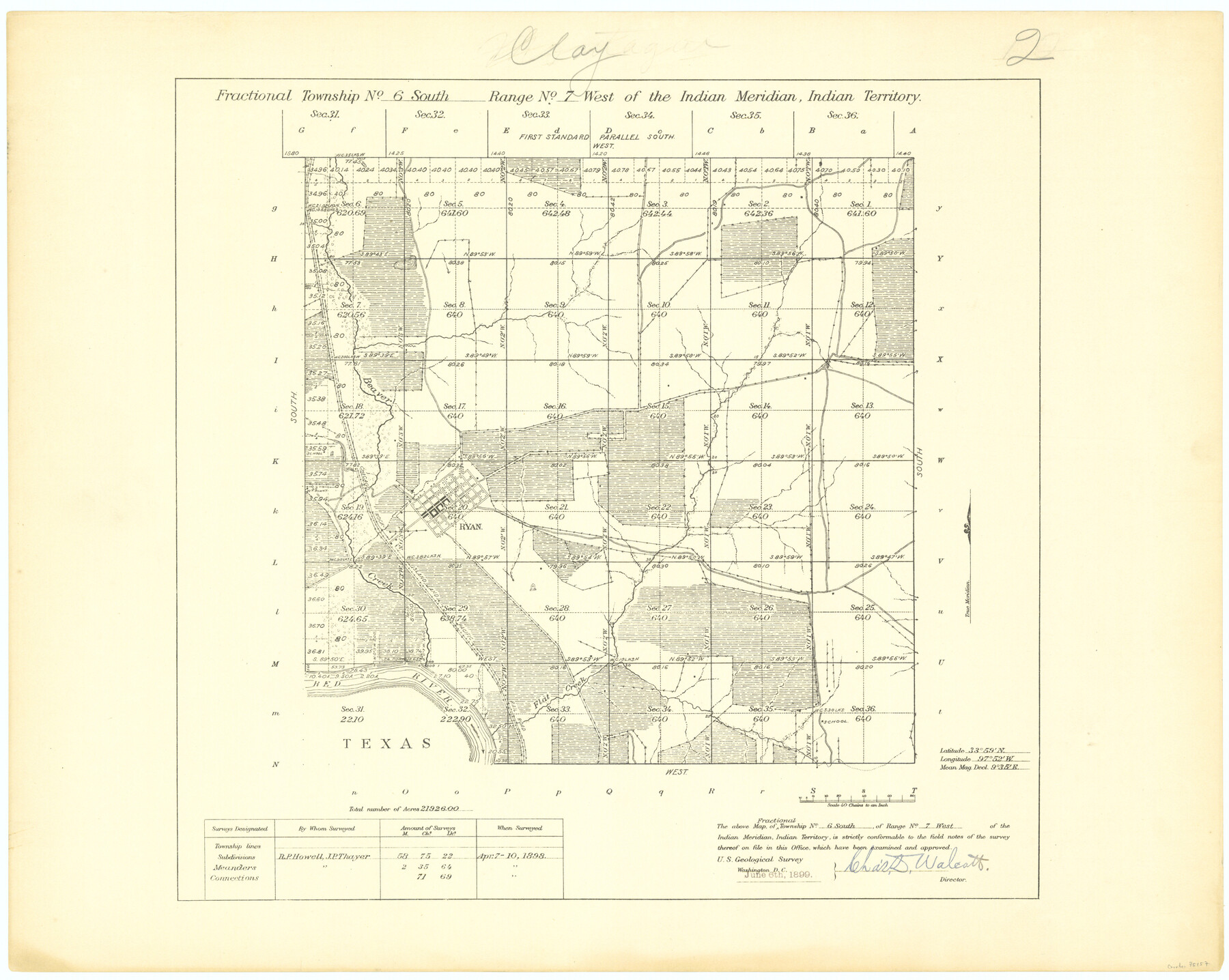 75157, Fractional Township No. 6 South Range No. 7 West of the Indian Meridian, Indian Territory, General Map Collection