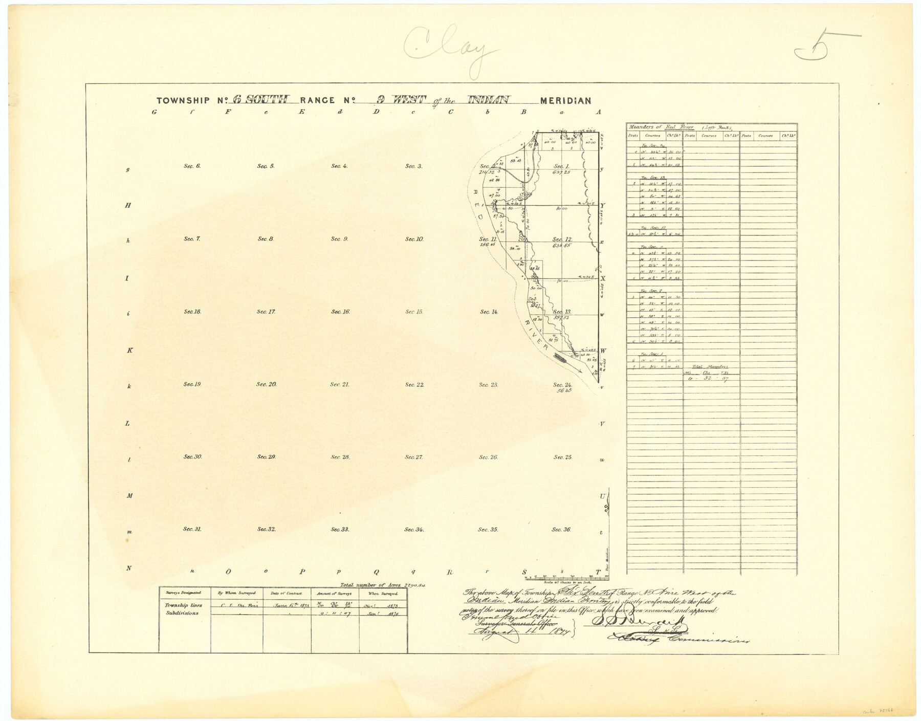 75166, Township No. 6 South Range No. 9 West of the Indian Meridian, General Map Collection