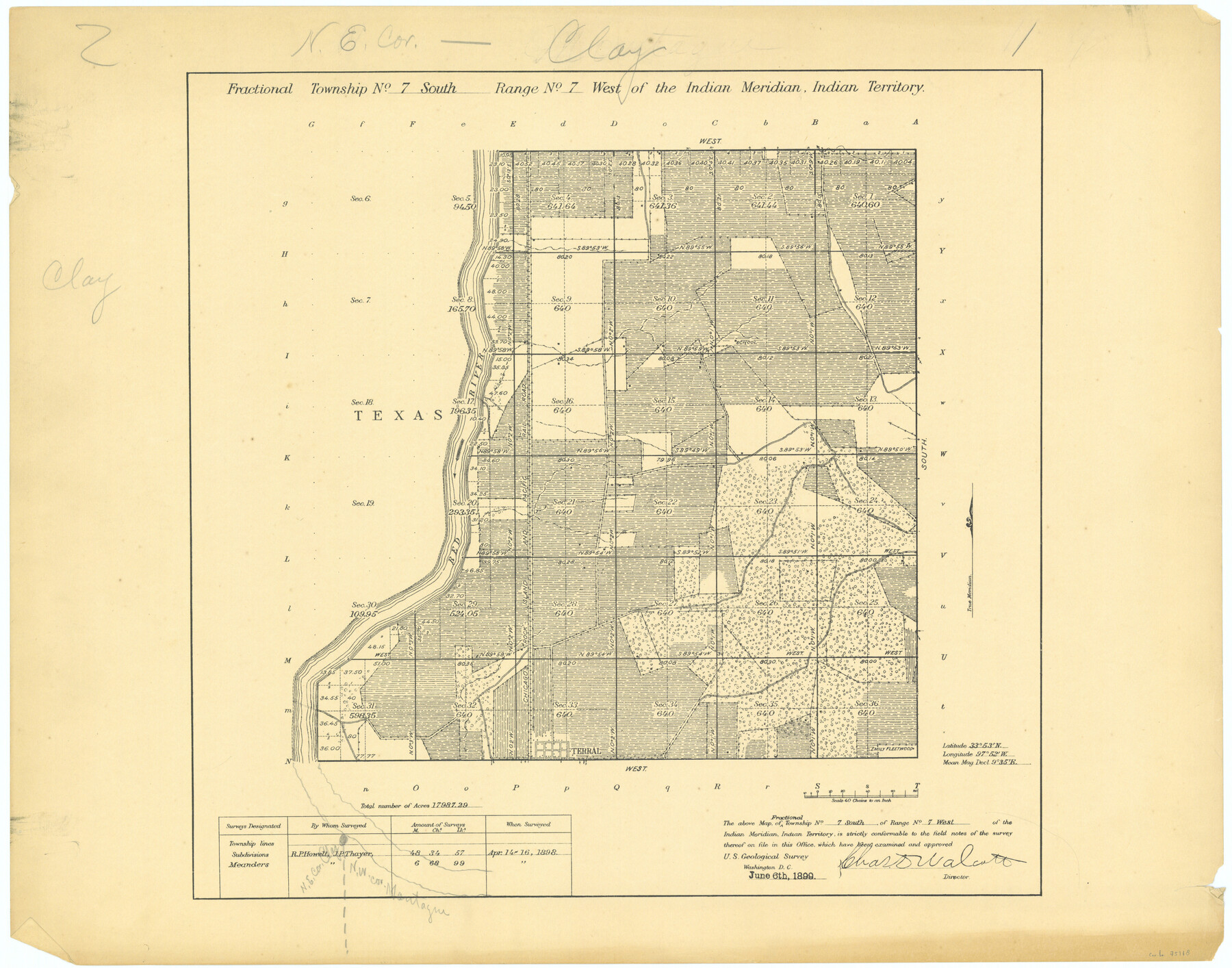 75168, Fractional Township No. 7 South Range No. 7 West of the Indian Meridian, Indian Territory, General Map Collection