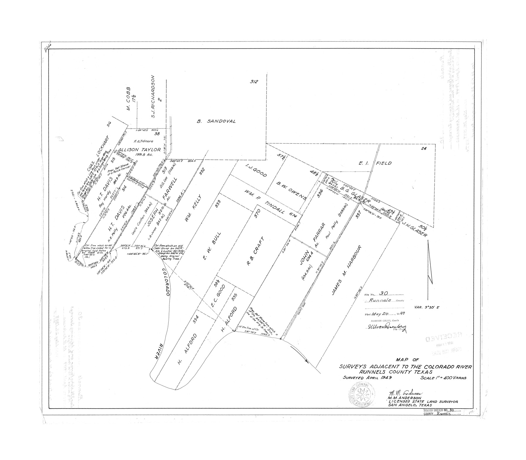 7518, Runnels County Rolled Sketch 30, General Map Collection