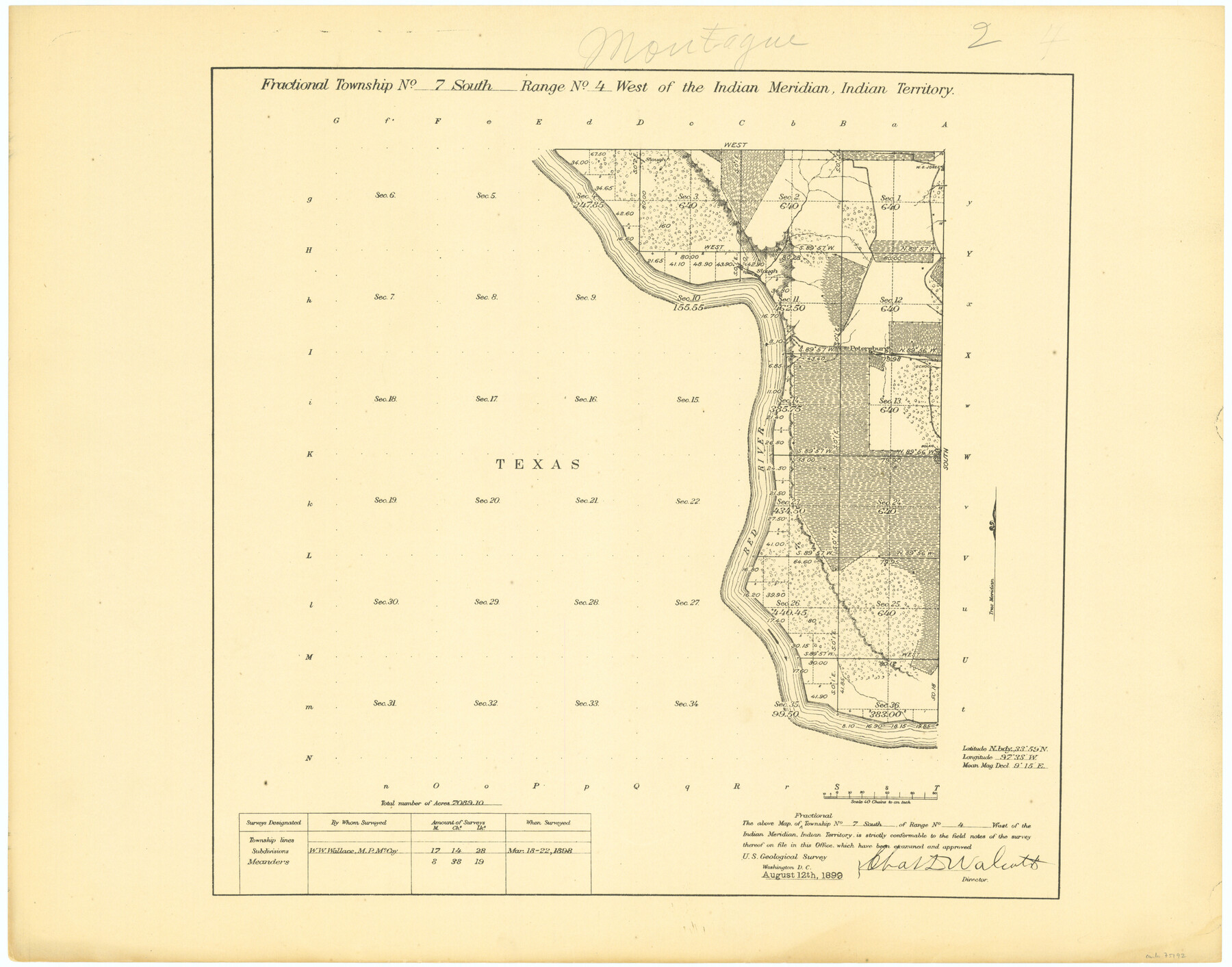 75192, Fractional Township No. 7 South Range No. 4 West of the Indian Meridian, Indian Territory, General Map Collection