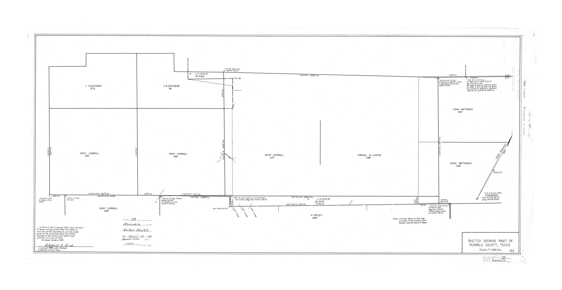 7520, Runnels County Rolled Sketch 33, General Map Collection