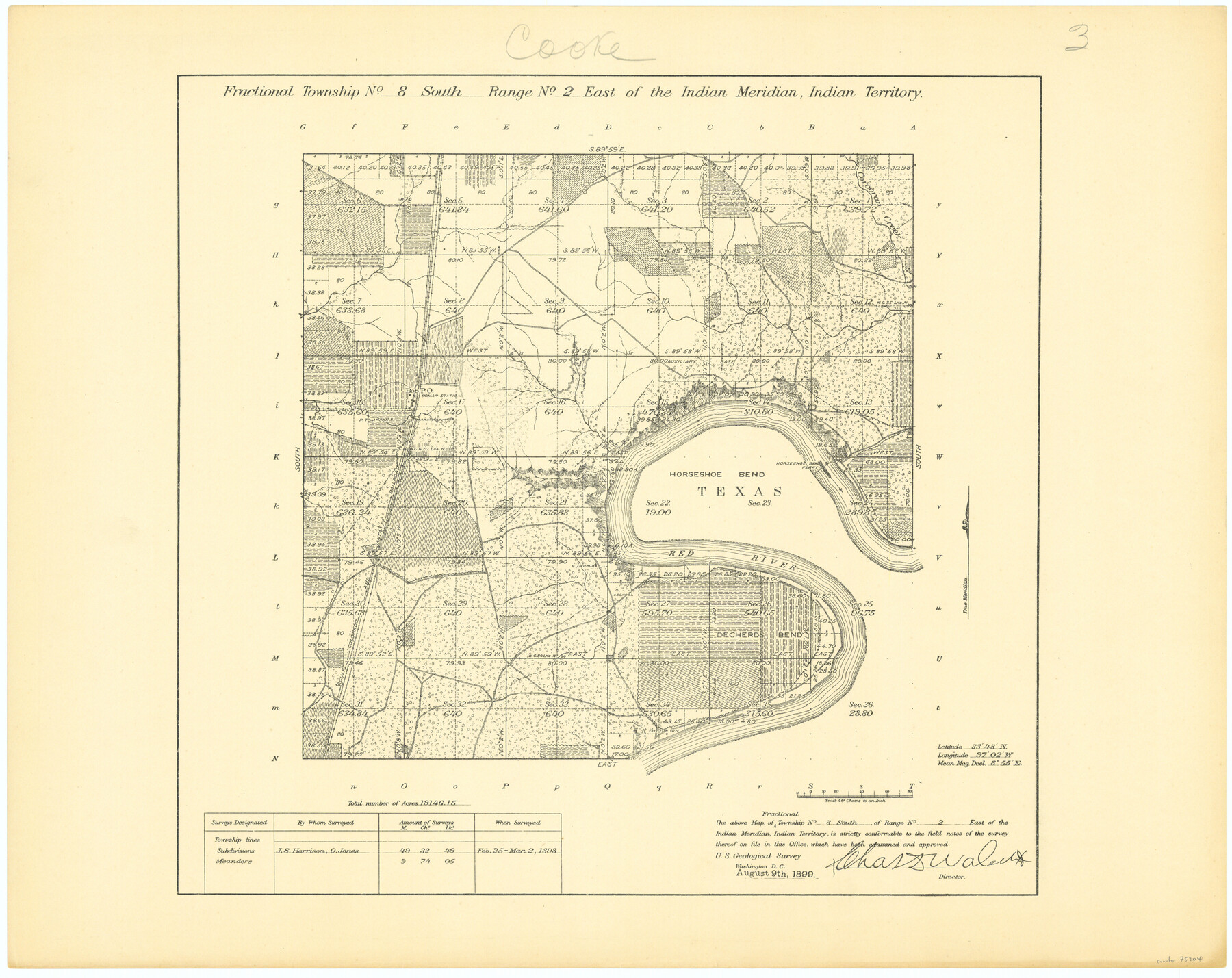 75204, Fractional Township No. 8 South Range No. 2 East of the Indian Meridian, Indian Territory, General Map Collection