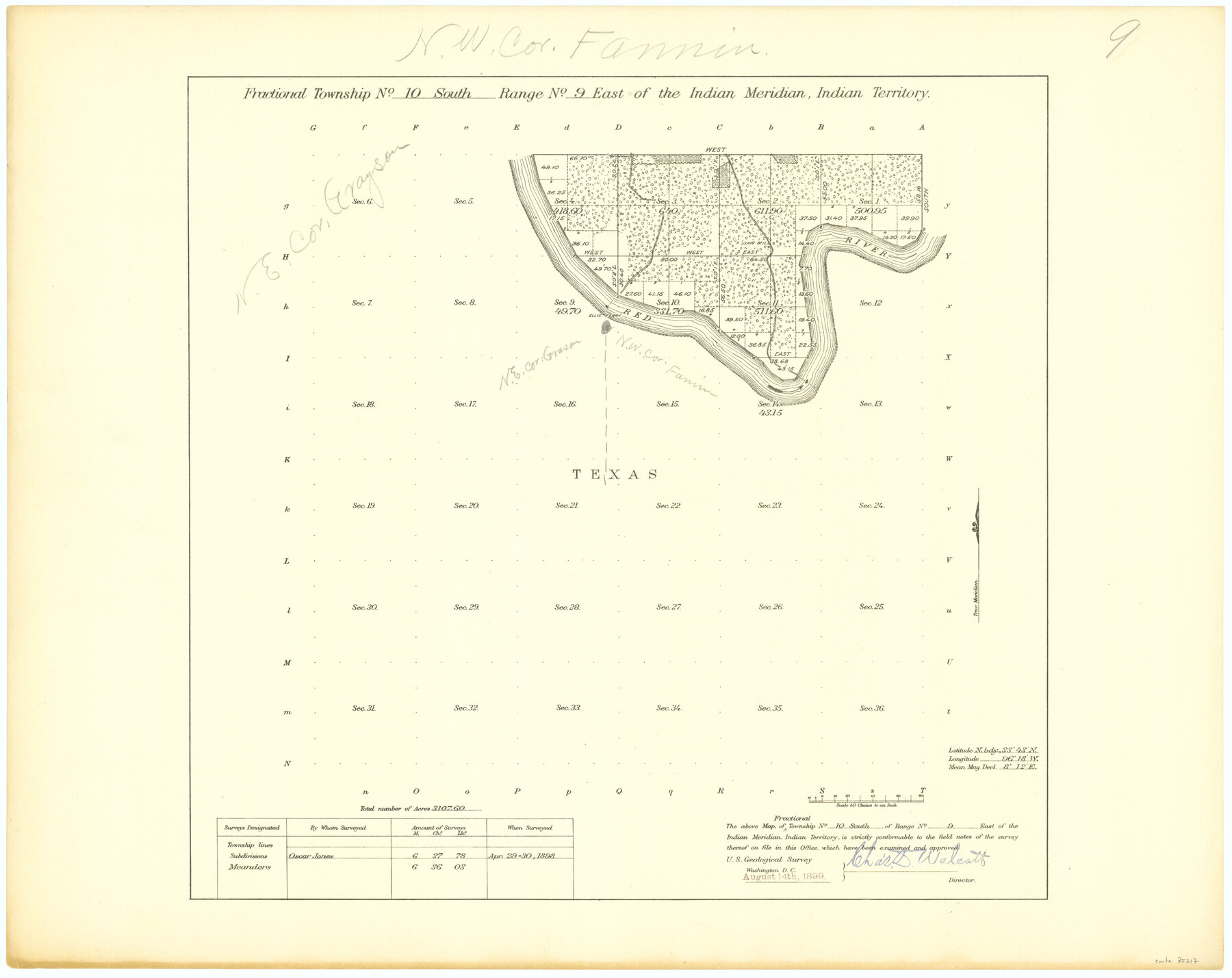 75217, Fractional Township No. 10 South Range No. 9 East of the Indian Meridian, Indian Territory, General Map Collection