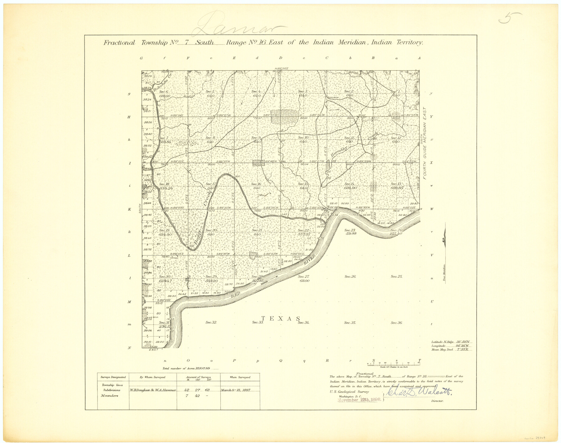 75229, Fractional Township No. 7 South Range No. 16 East of the Indian Meridian, Indian Territory, General Map Collection