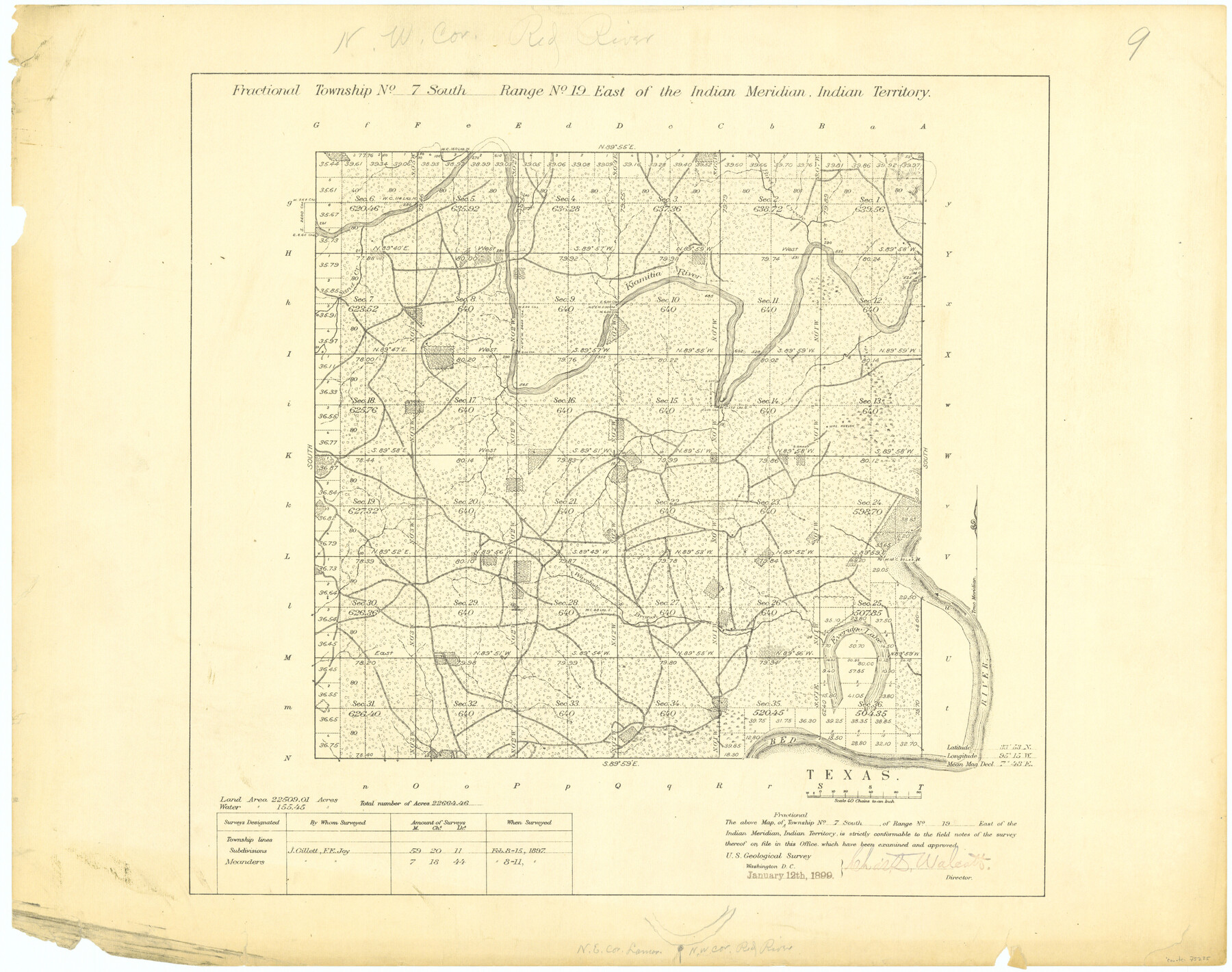 75235, Fractional Township No. 7 South Range No. 19 East of the Indian Meridian, Indian Territory, General Map Collection