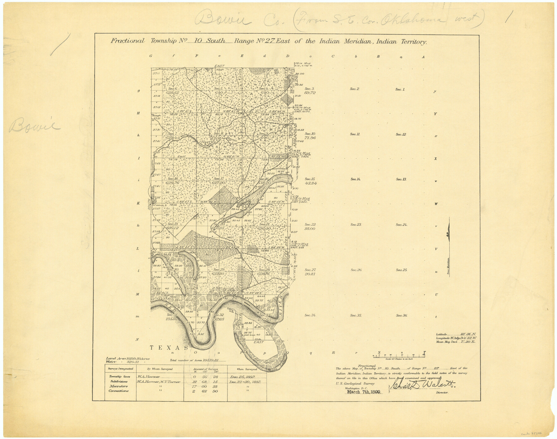 75246, Fractional Township No. 10 South Range No. 27 East of the Indian Meridian, Indian Territory, General Map Collection