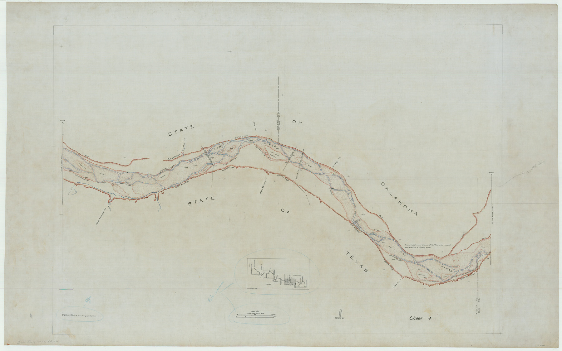 75277, In the Supreme Court of the United States, The State of Oklahoma, Complainant vs. The State of Texas, Defendant, The United States of America, Intervener, Red River Valley, Texas and Oklahoma Between the 98th and 100th Meridians in Five Sheets, 1921, General Map Collection