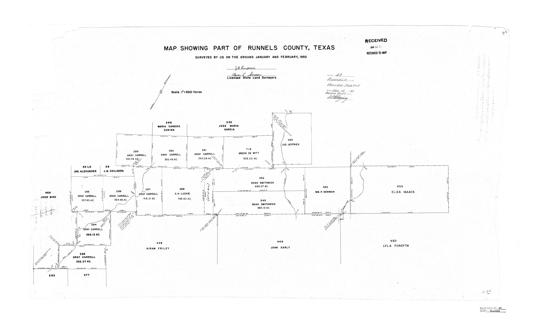 7531, Runnels County Rolled Sketch 43, General Map Collection