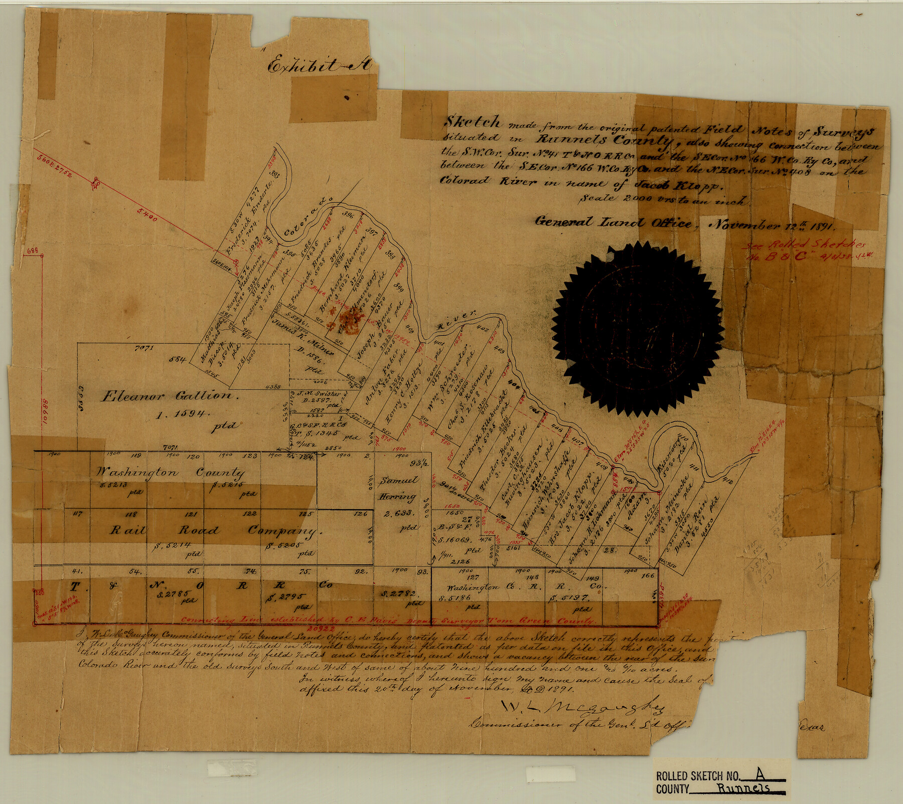 7539, Runnels County Rolled Sketch A, General Map Collection