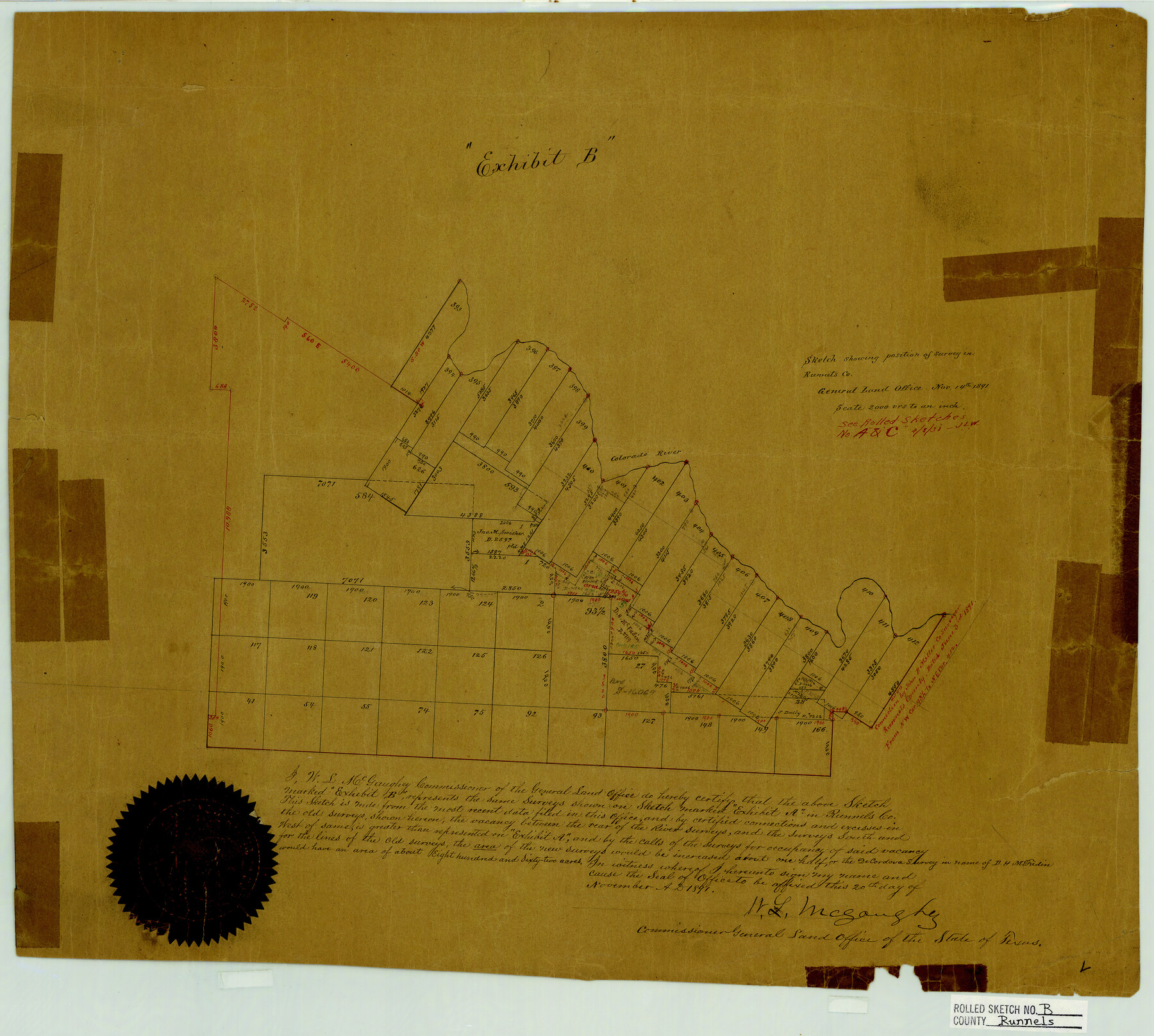 7540, Runnels County Rolled Sketch B, General Map Collection